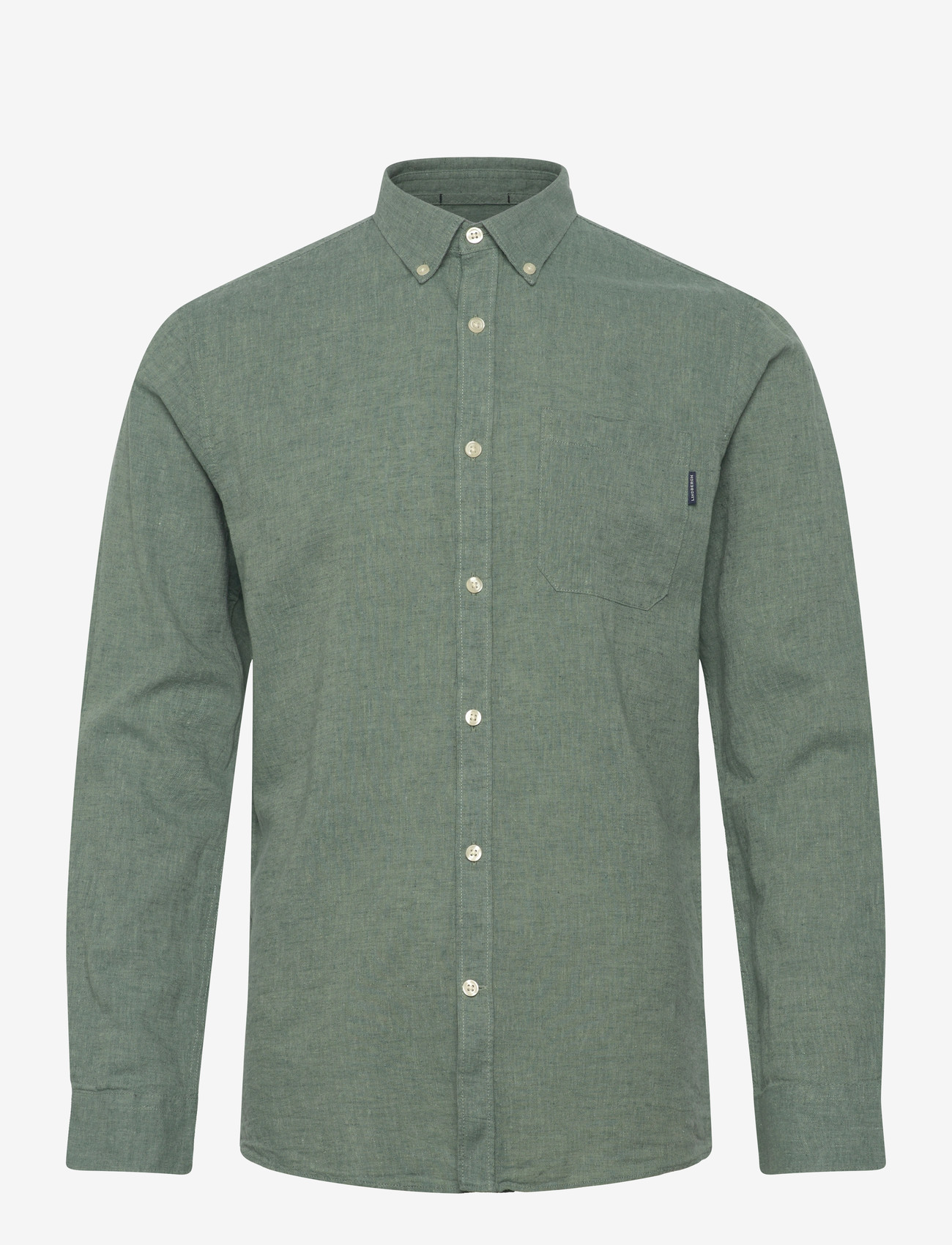 Lindbergh - Cotton/linen shirt L/S - hørskjorter - faded green - 0