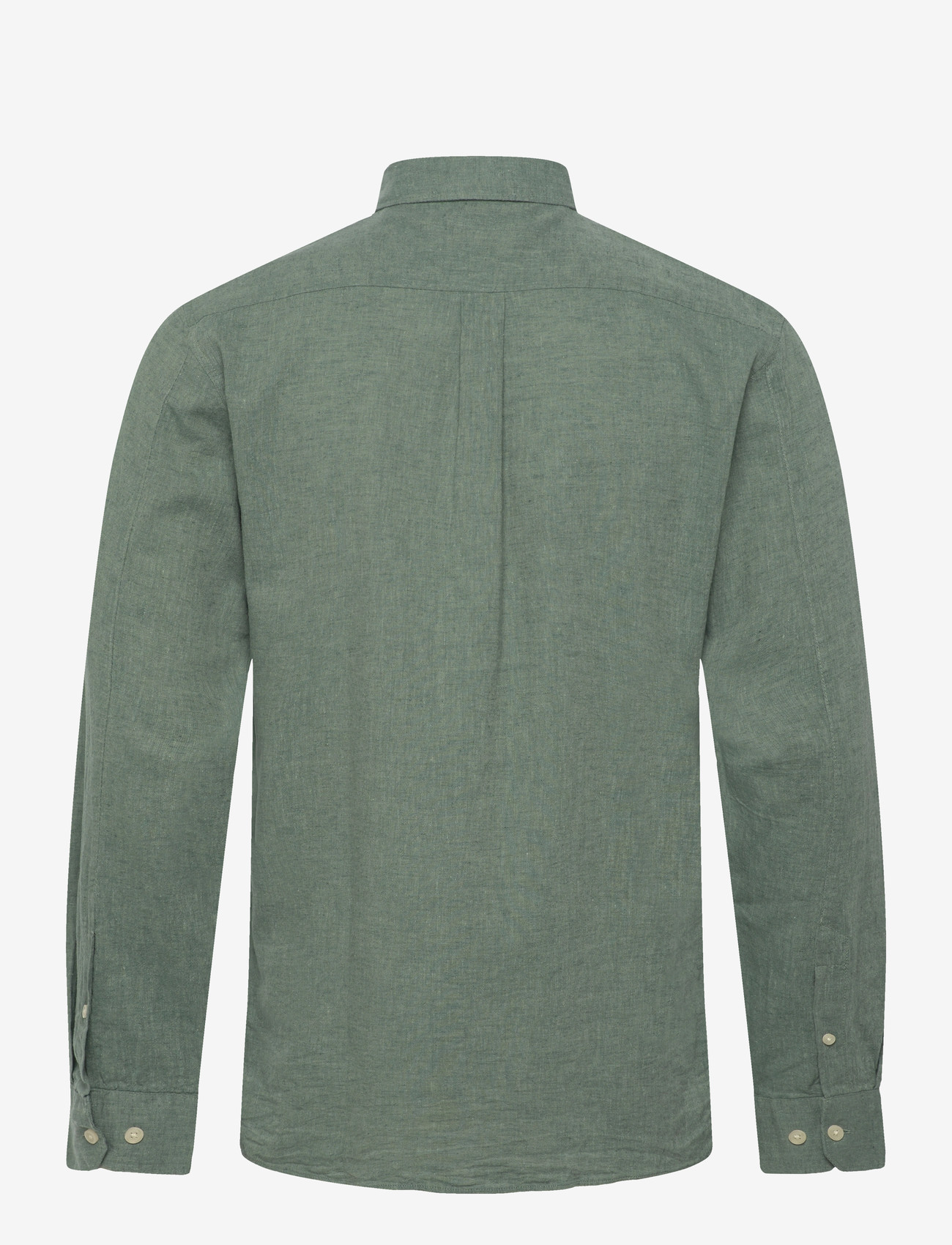 Lindbergh - Cotton/linen shirt L/S - hørskjorter - faded green - 1