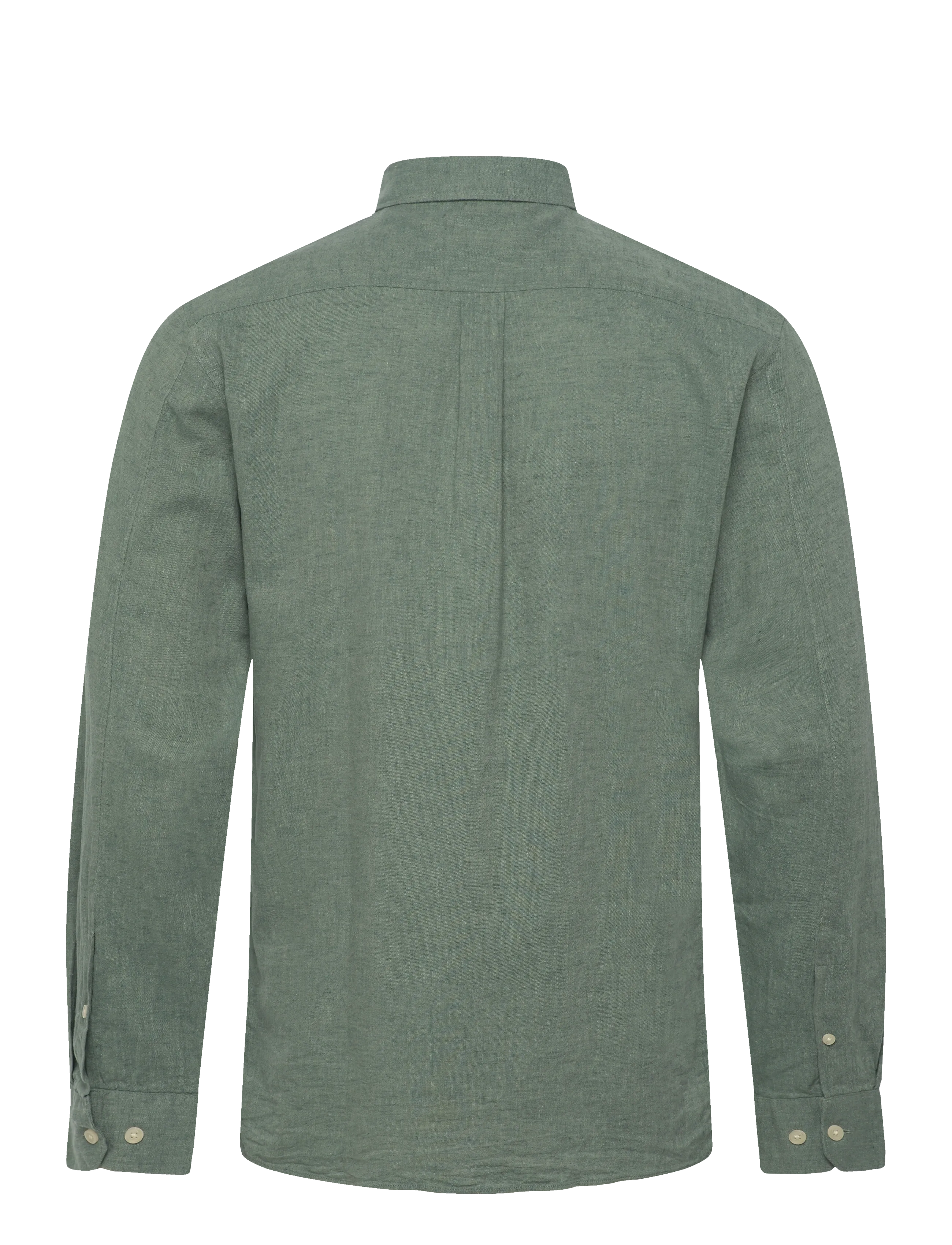 Lindbergh - Cotton/linen shirt L/S - hørskjorter - faded green - 2