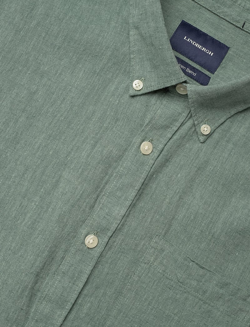 Lindbergh - Cotton/linen shirt L/S - hørskjorter - faded green - 3