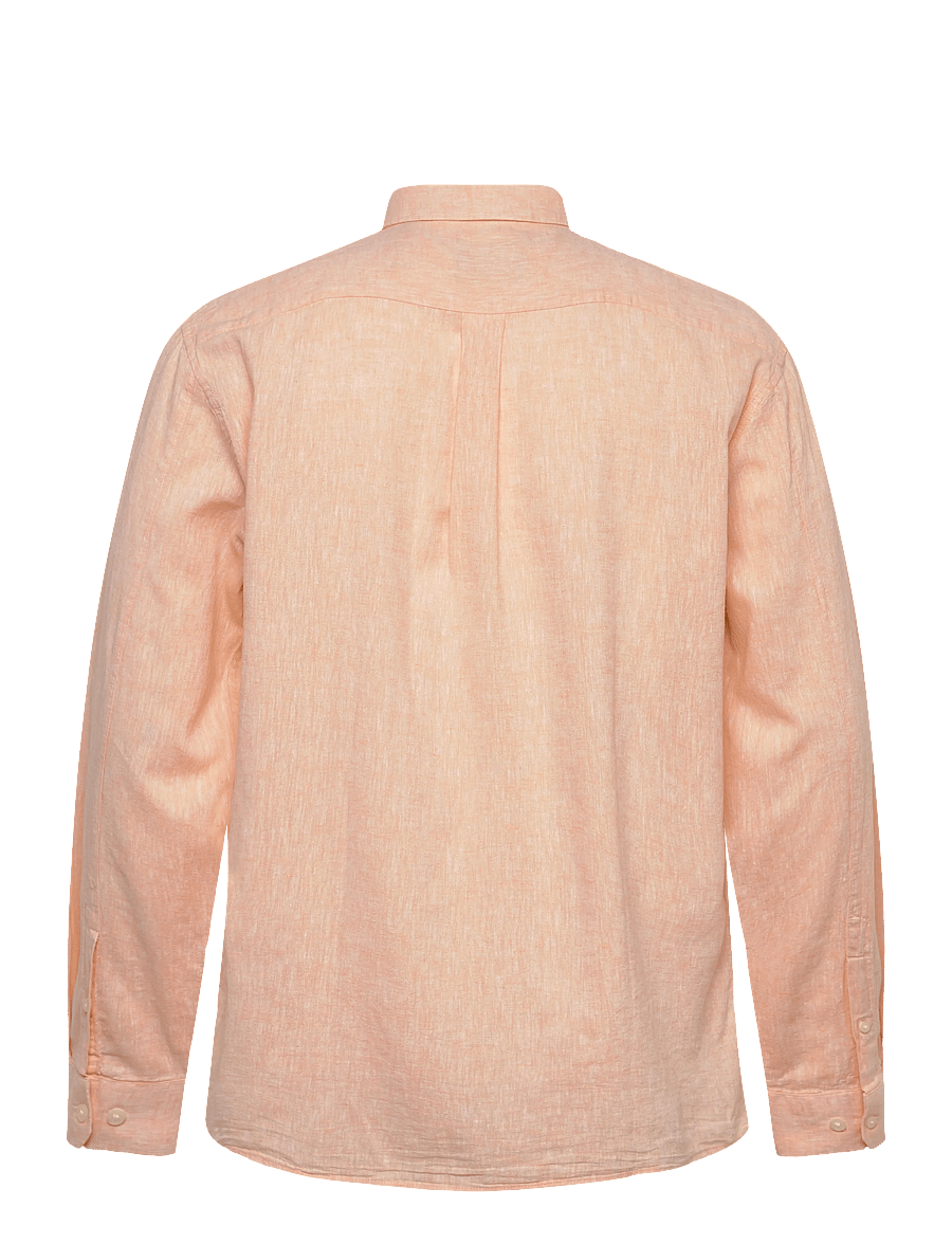 Lindbergh - Cotton/linen shirt L/S - linen shirts - lt peach - 2
