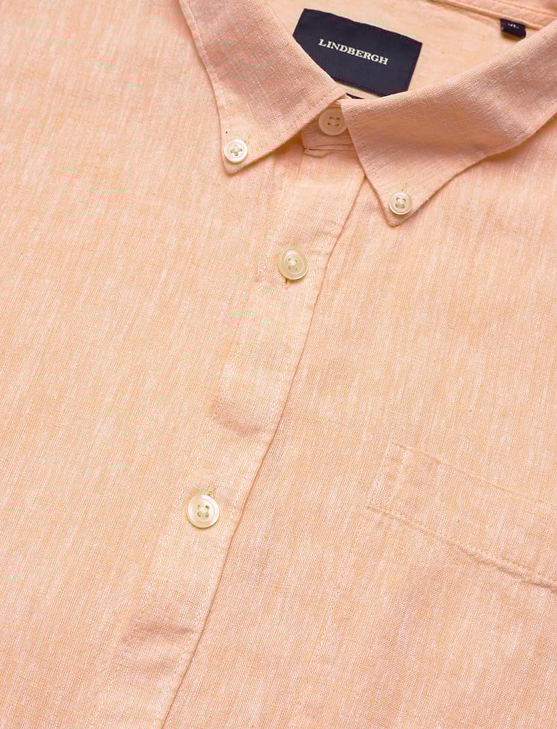 Lindbergh - Cotton/linen shirt L/S - leinenhemden - lt peach - 3