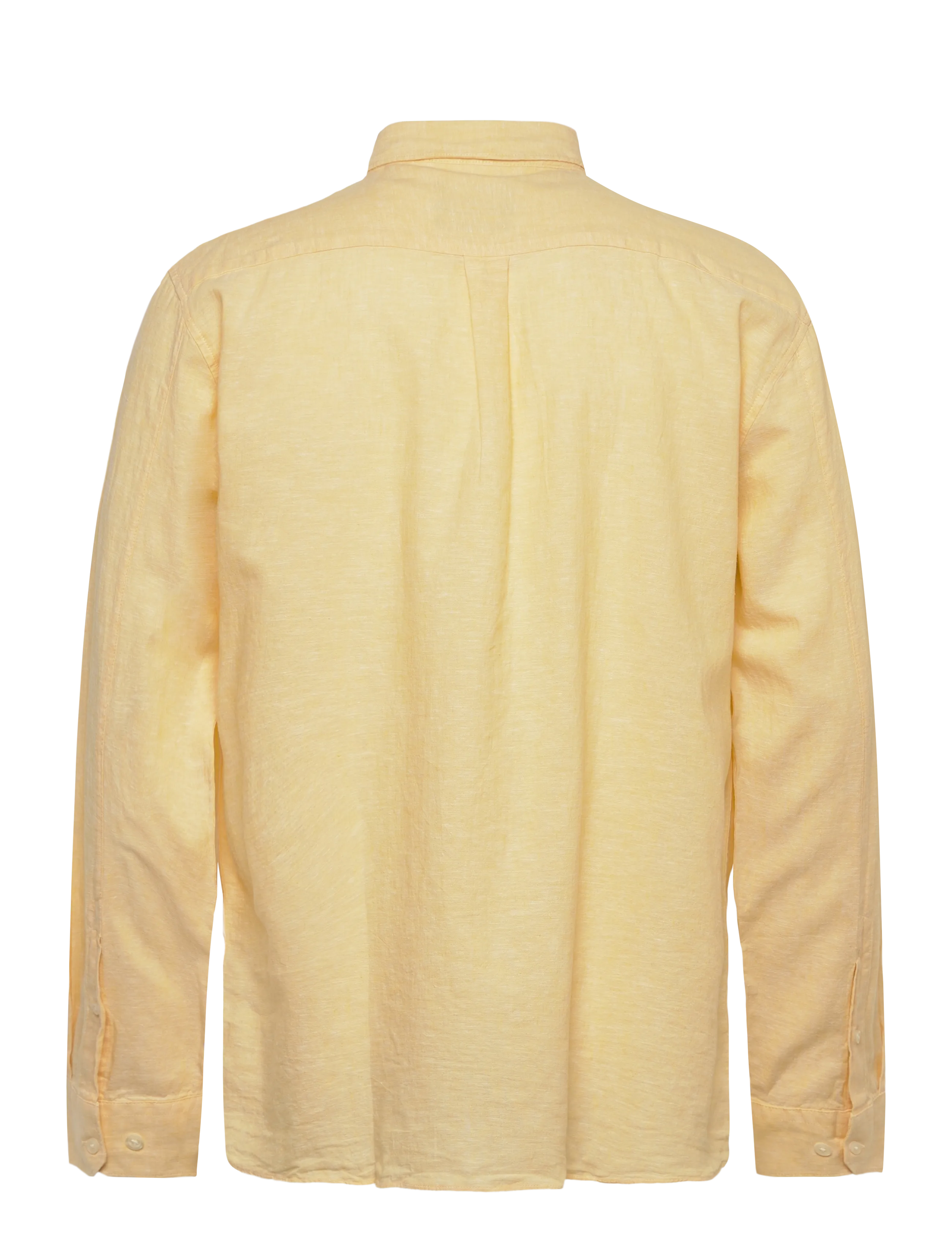 Lindbergh - Cotton/linen shirt L/S - hørskjorter - lt yellow - 2