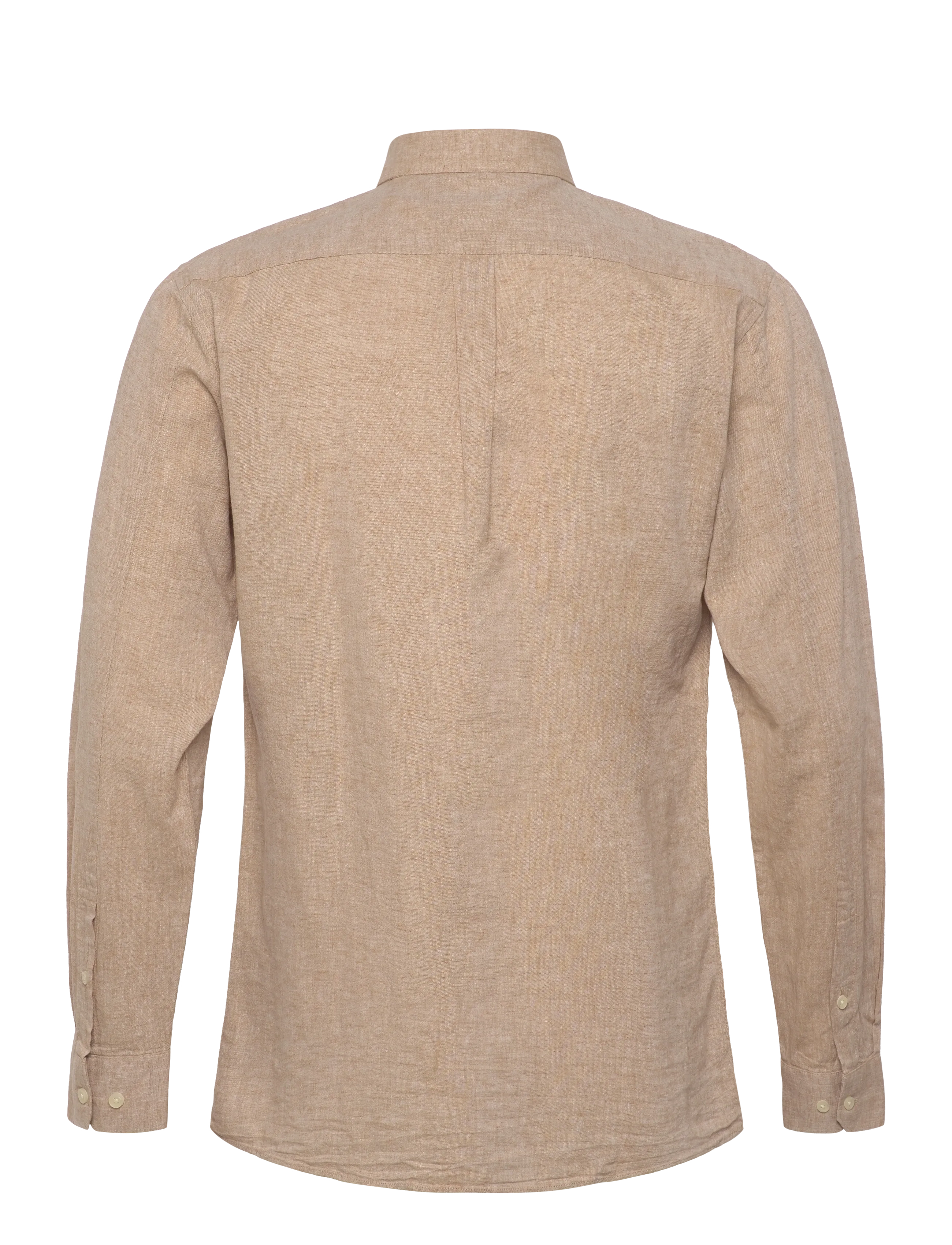 Lindbergh - Cotton/linen shirt L/S - hørskjorter - mid sand - 2