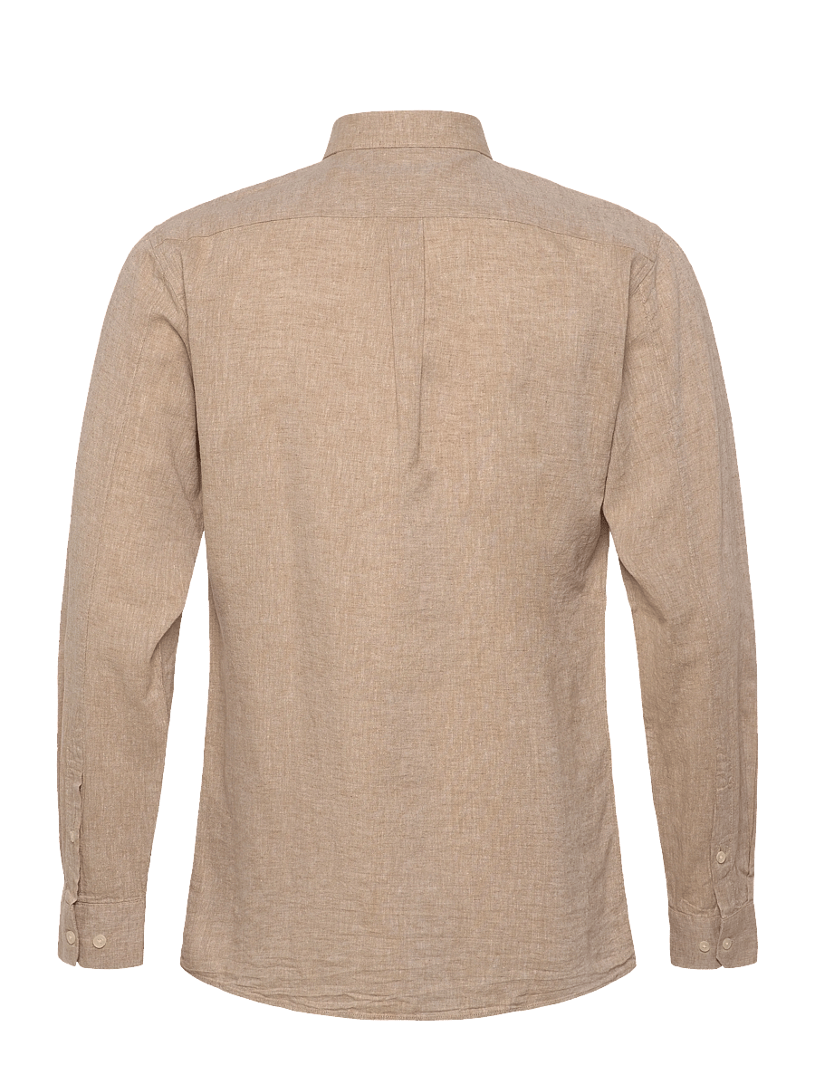 Lindbergh - Cotton/linen shirt L/S - linneskjortor - mid sand - 2