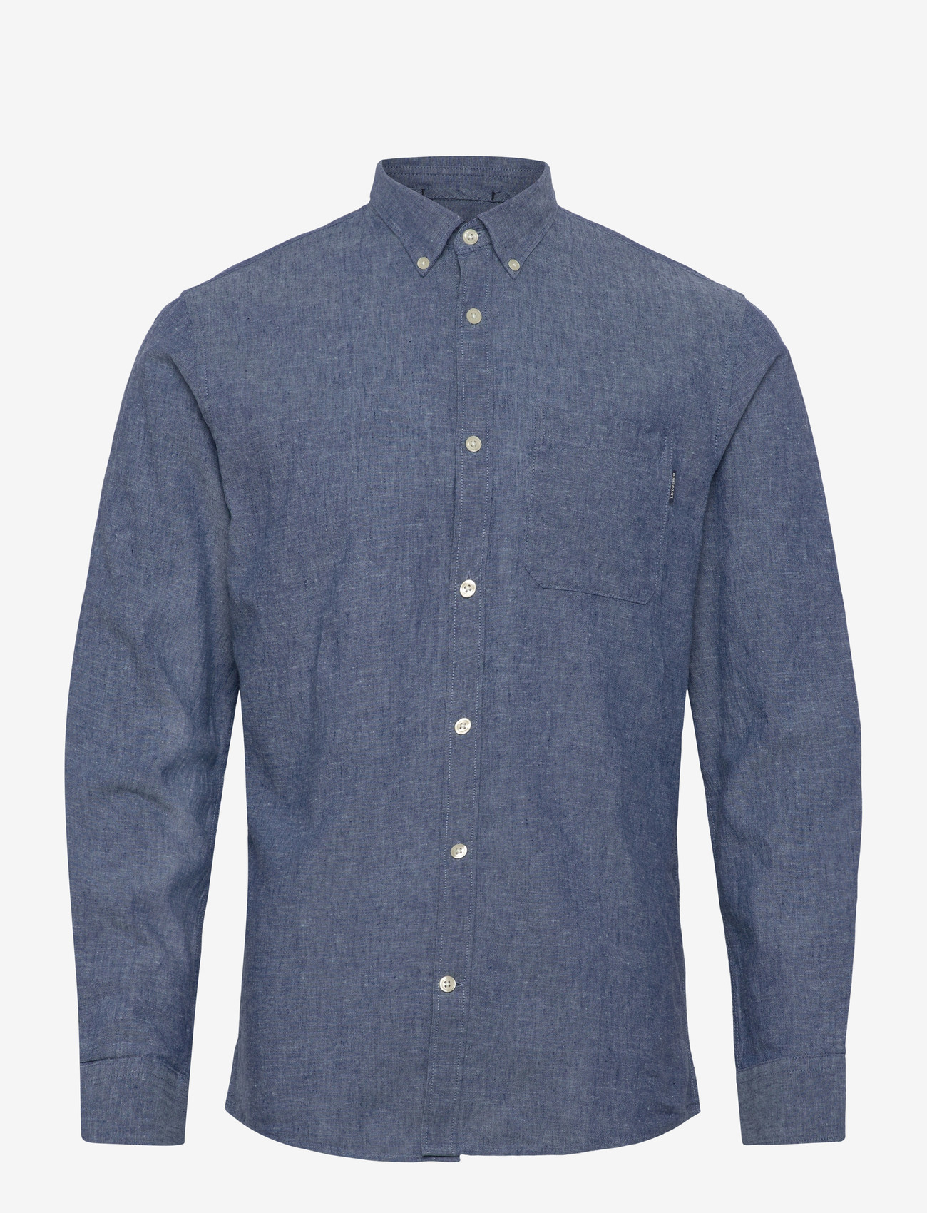 Lindbergh - Cotton/linen shirt L/S - hørskjorter - navy - 0