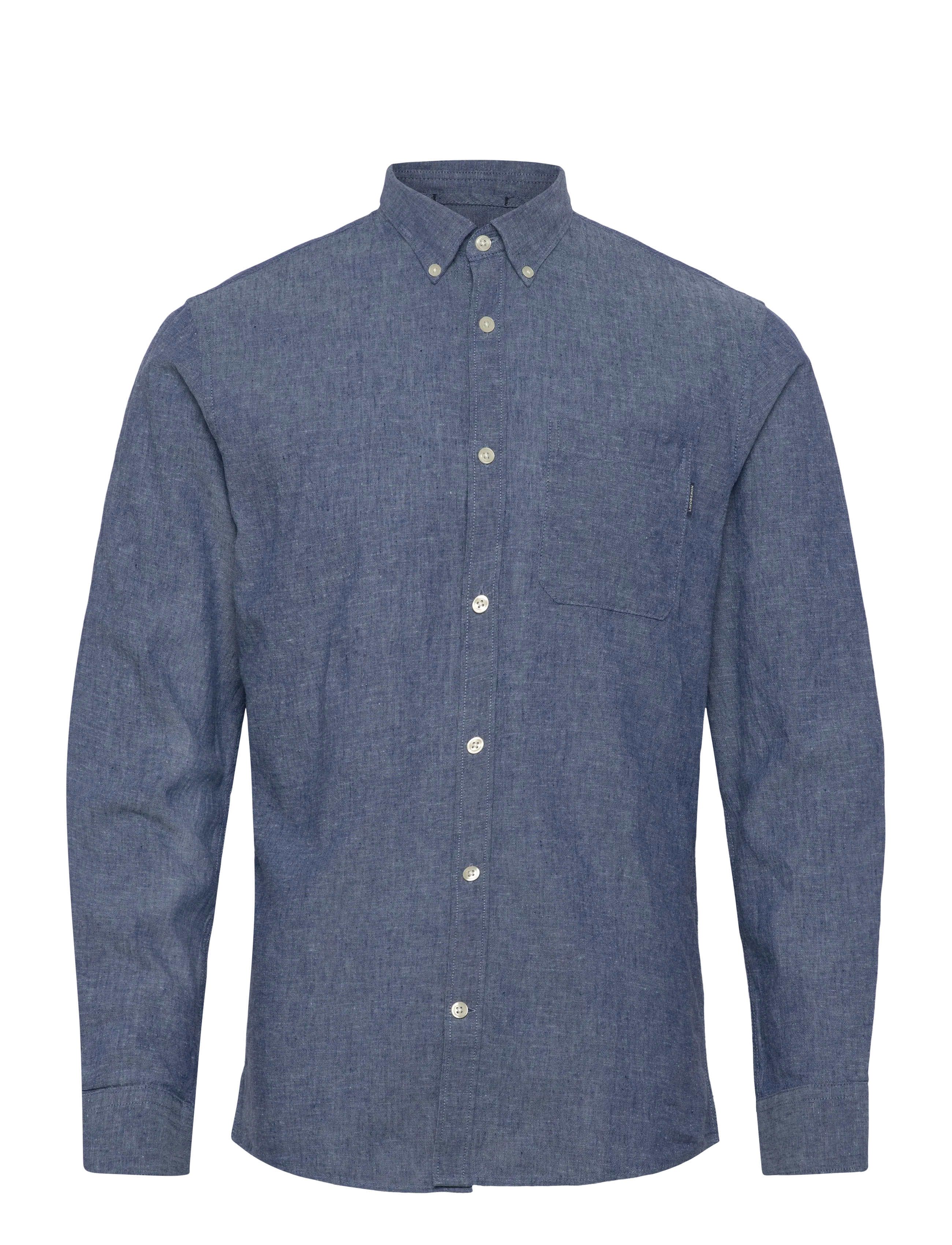 Lindbergh Cotton/linen shirt L/S - Särgid - NAVY / blue