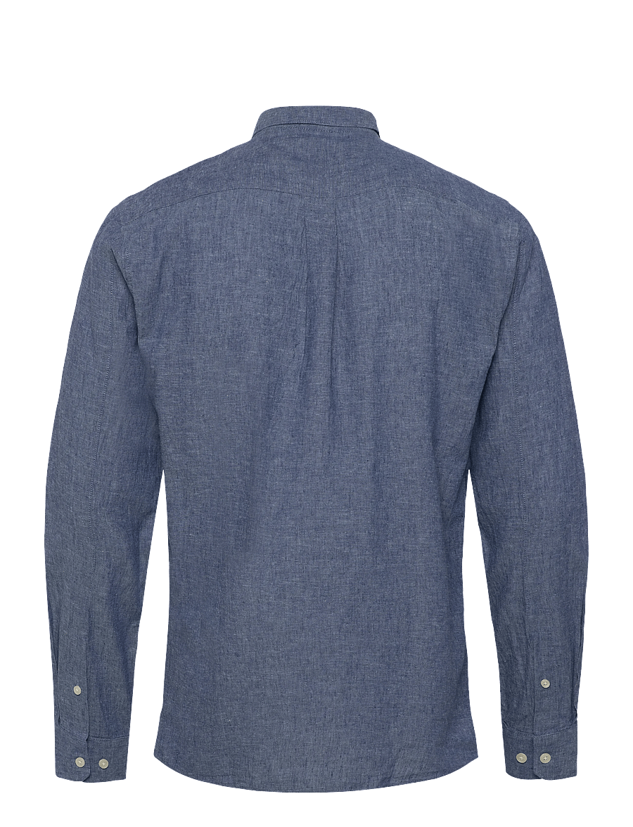 Lindbergh - Cotton/linen shirt L/S - chemises de lin - navy - 2