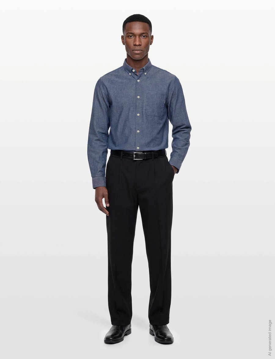 Lindbergh - Cotton/linen shirt L/S - chemises de lin - navy - 0