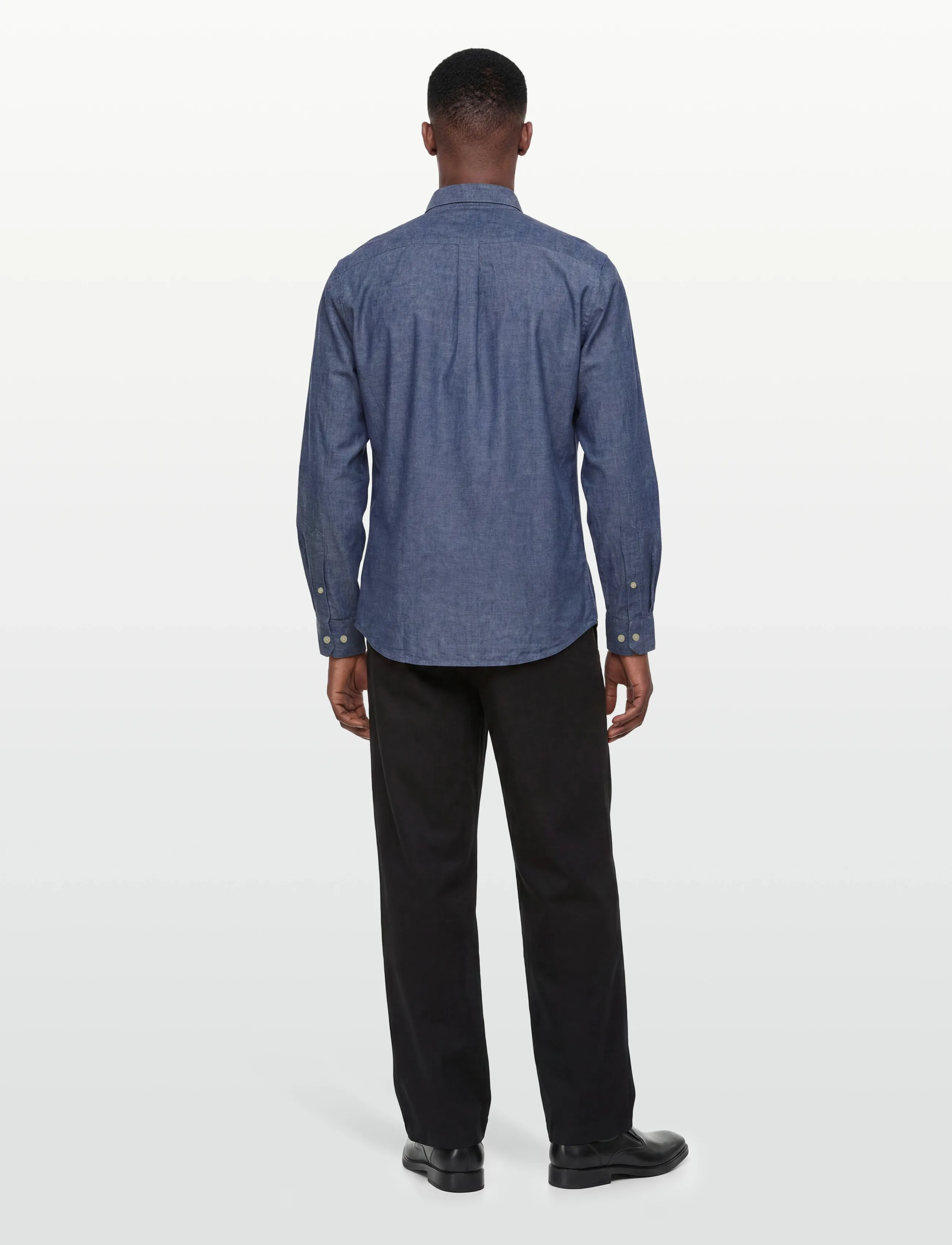 Lindbergh - Cotton/linen shirt L/S - hørskjorter - navy - 4
