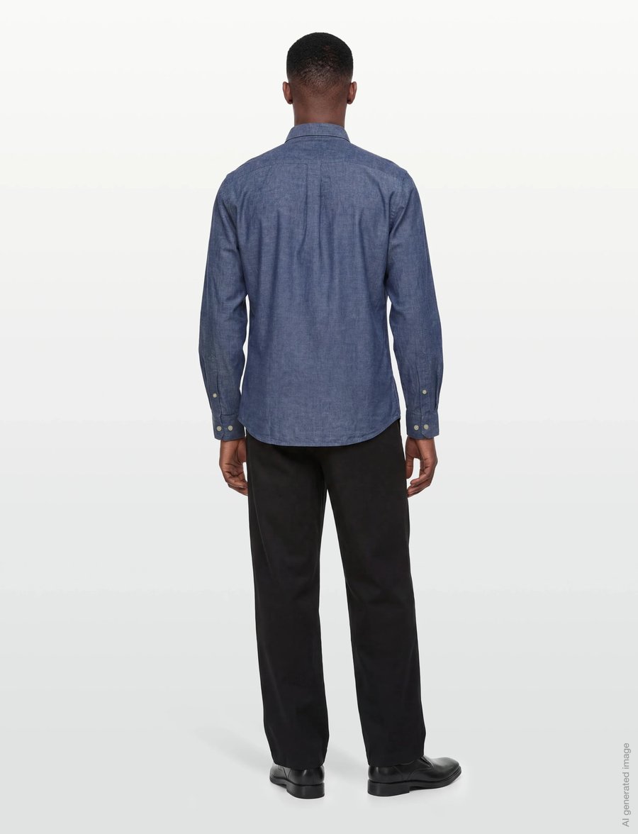 Lindbergh - Cotton/linen shirt L/S - chemises de lin - navy - 4