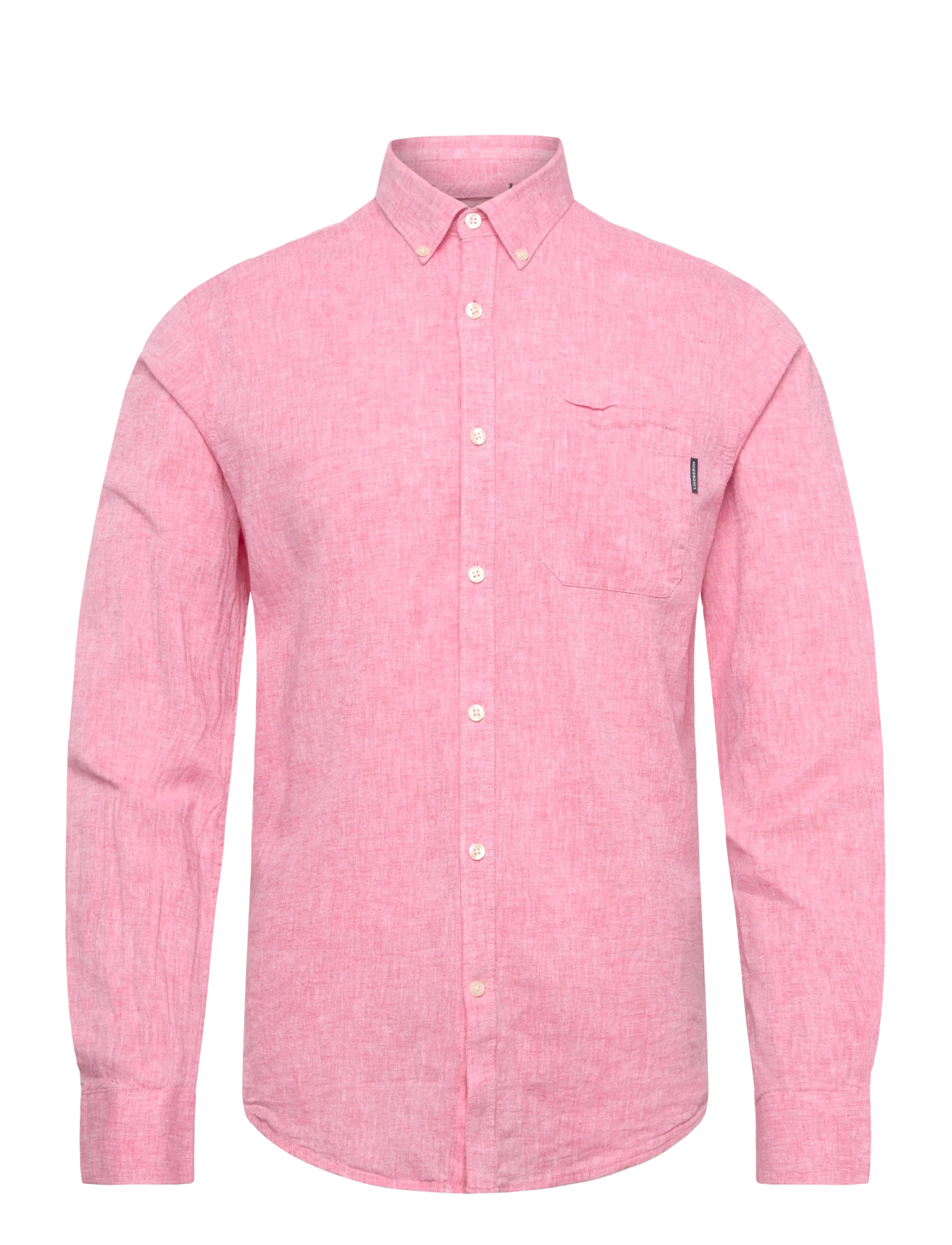 Lindbergh Cotton/linen shirt L/S - Lindbergh - PINK / pink/rose