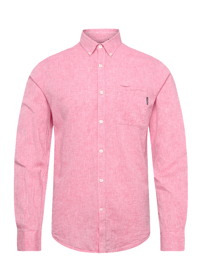 Lindbergh - Cotton/linen shirt L/S - leinenhemden - pink - 0