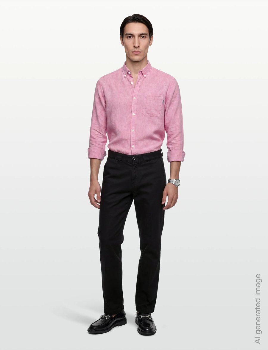 Lindbergh - Cotton/linen shirt L/S - pellavakauluspaidat - pink - 0