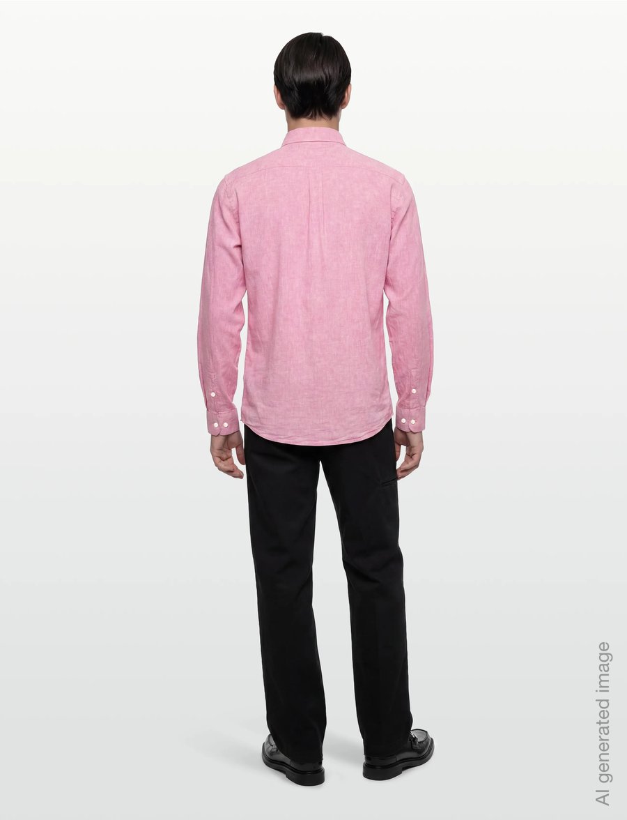 Lindbergh - Cotton/linen shirt L/S - pellavakauluspaidat - pink - 4