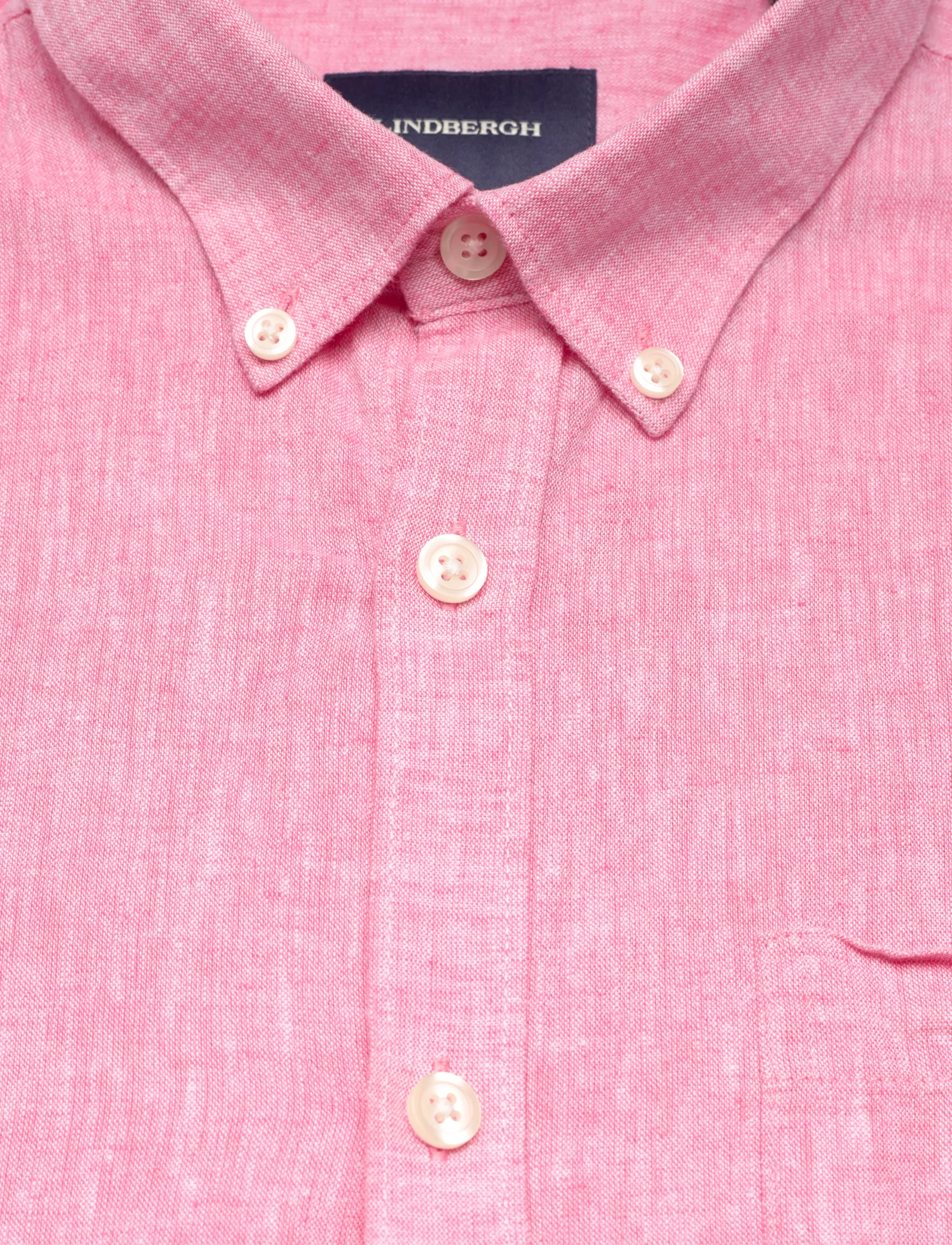Lindbergh - Cotton/linen shirt L/S - hørskjorter - pink - 5