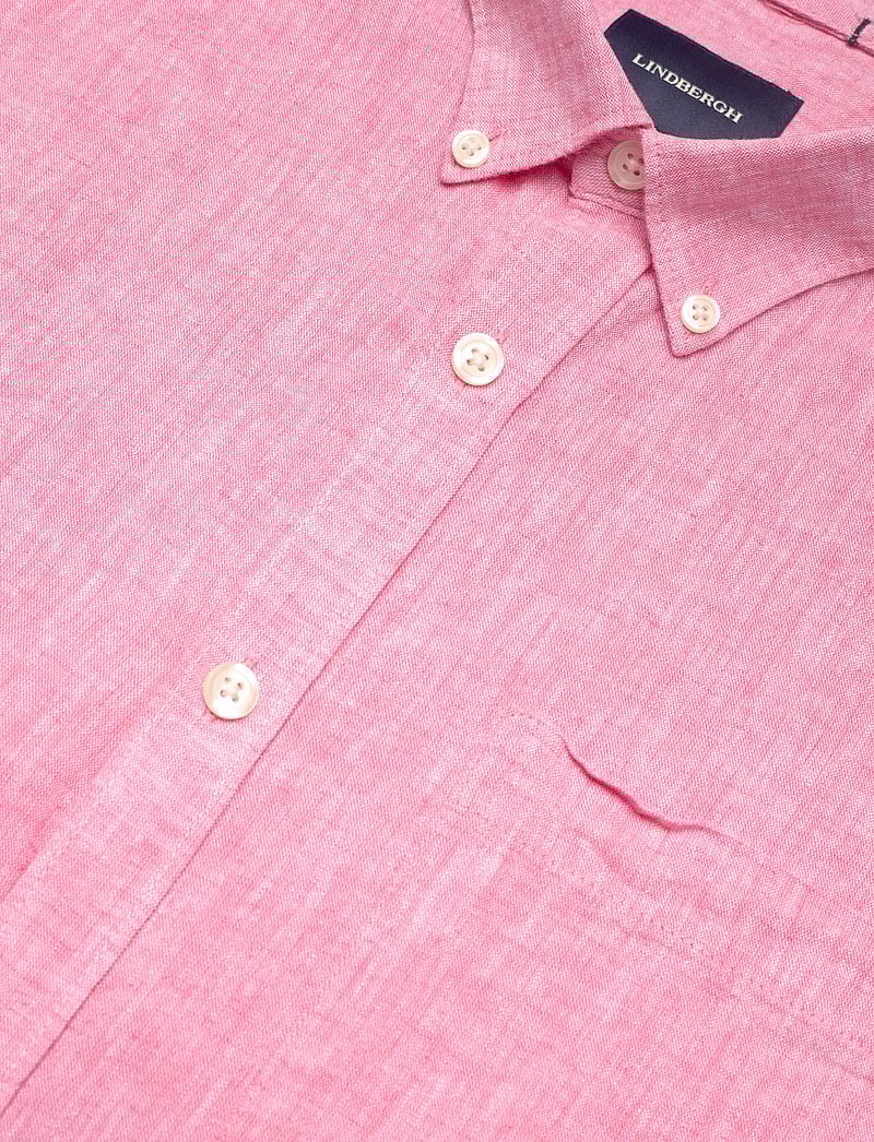 Lindbergh - Cotton/linen shirt L/S - leinenhemden - pink - 3