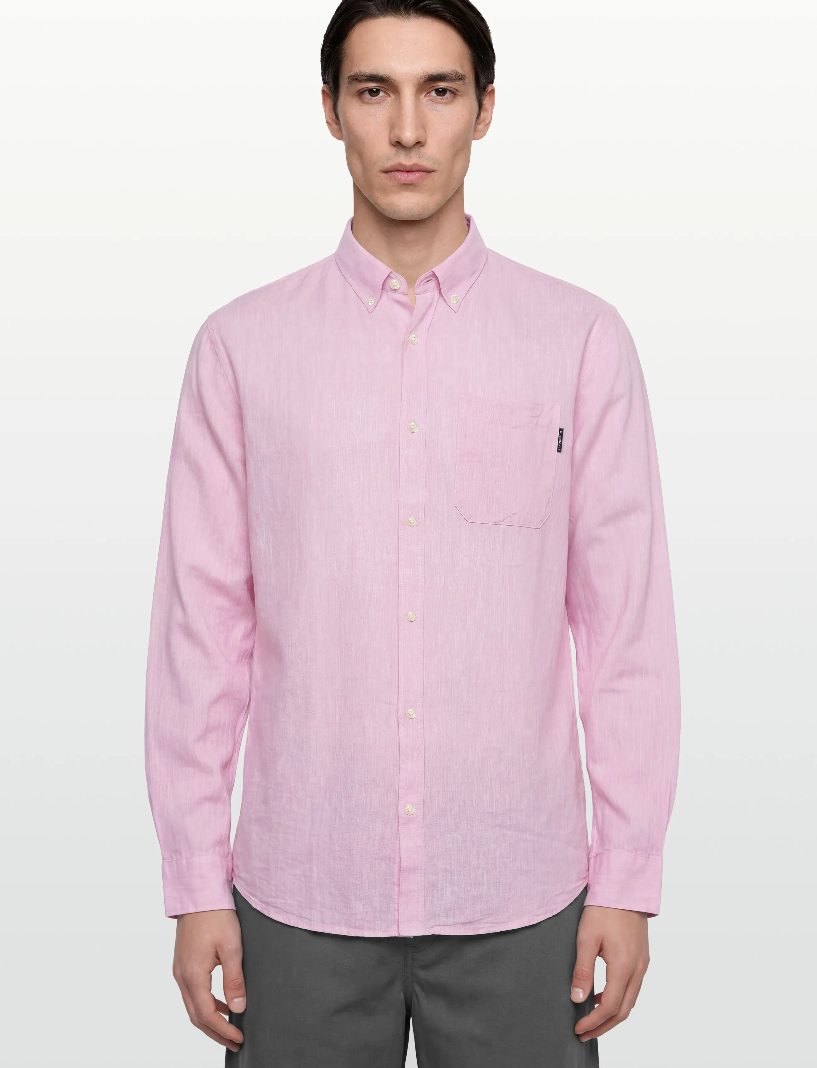 Lindbergh - Cotton/linen shirt L/S - hørskjorter - rose - 3