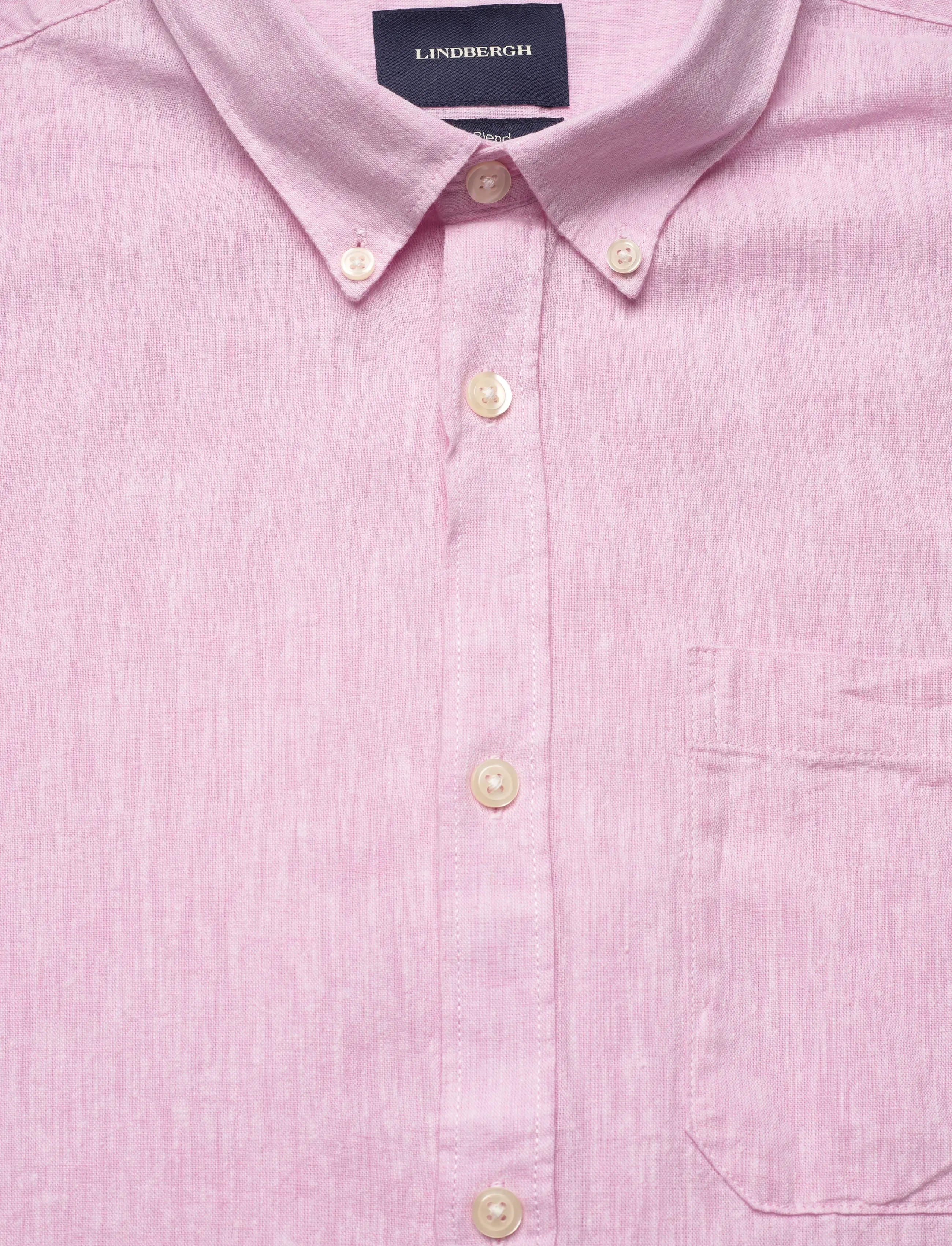 Lindbergh - Cotton/linen shirt L/S - hørskjorter - rose - 5