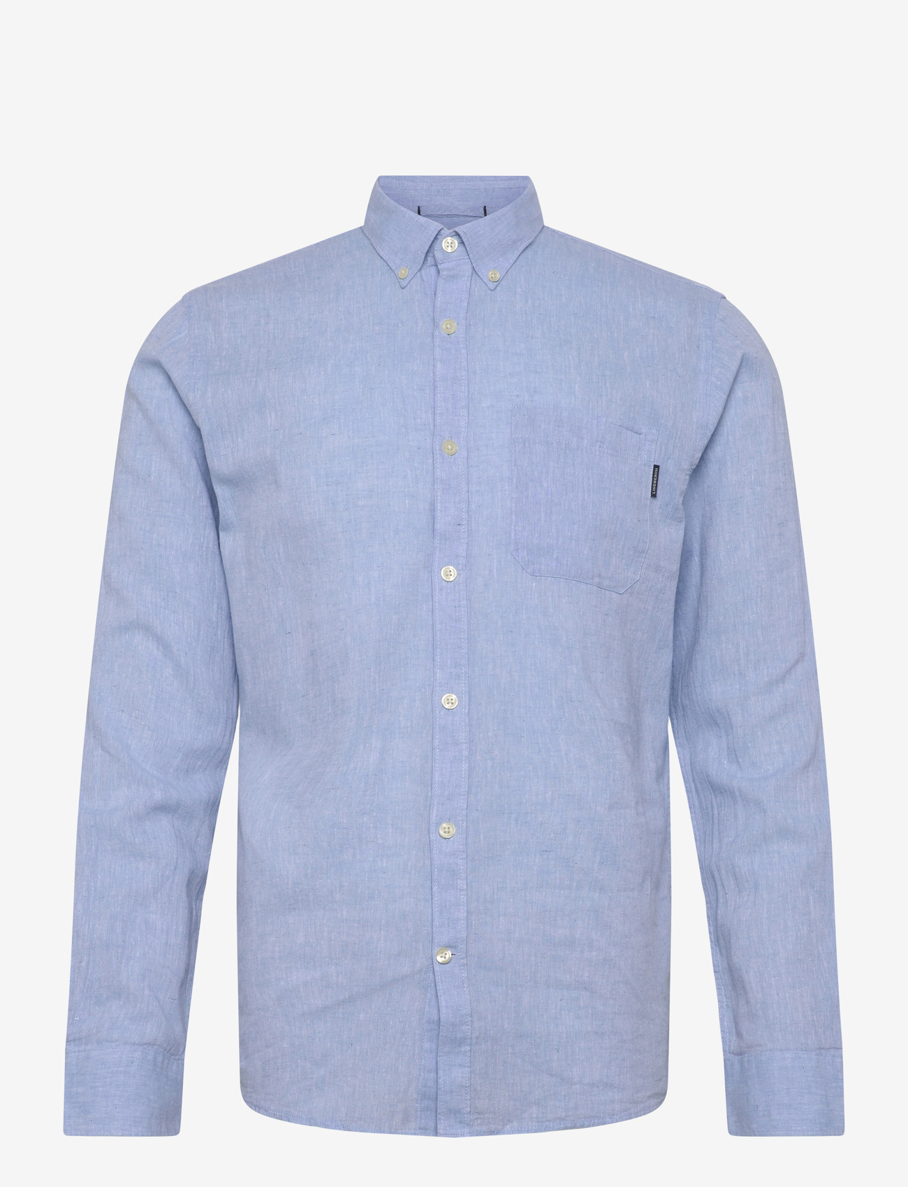 Lindbergh - Cotton/linen shirt L/S - leinenhemden - sky blue - 0