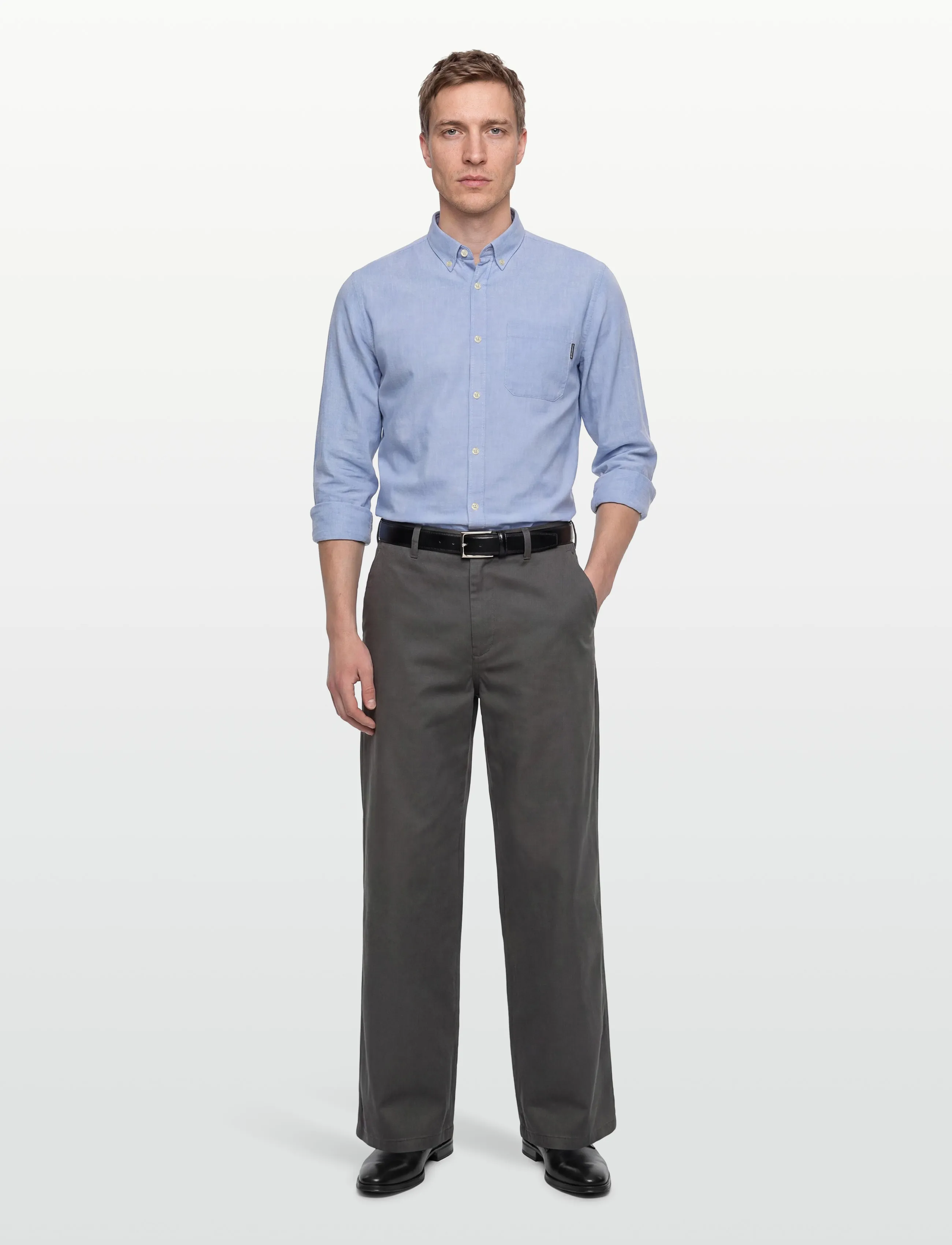 Lindbergh Cotton/Linen Shirt L/S, L, Shirts, Blau - Linen Männerswear