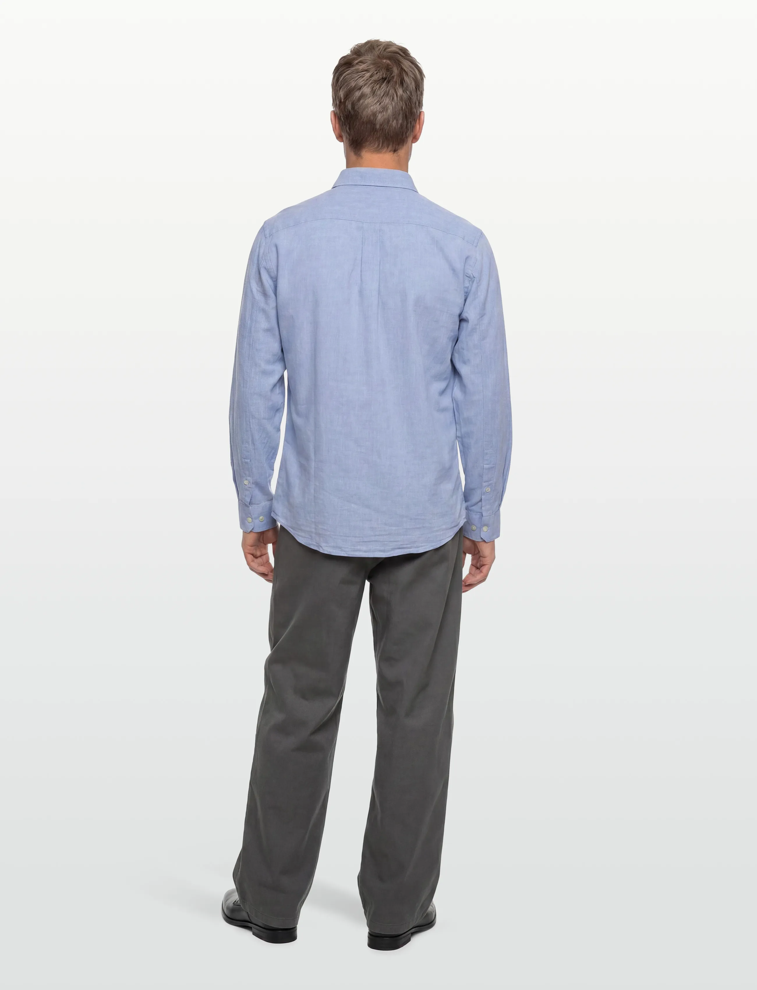 Lindbergh - Cotton/linen shirt L/S - hørskjorter - sky blue - 4