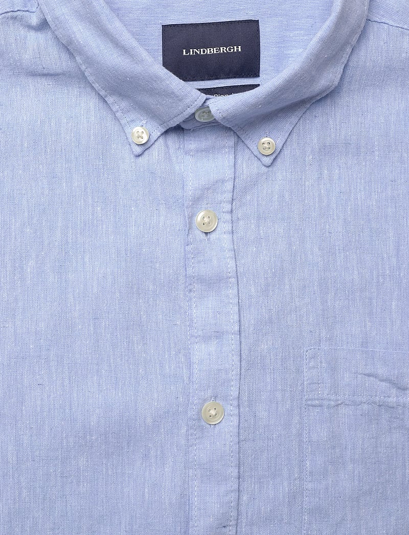 Lindbergh - Cotton/linen shirt L/S - leinenhemden - sky blue - 2