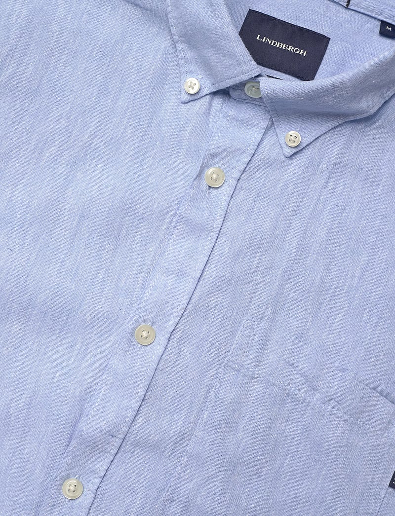 Lindbergh - Cotton/linen shirt L/S - leinenhemden - sky blue - 3
