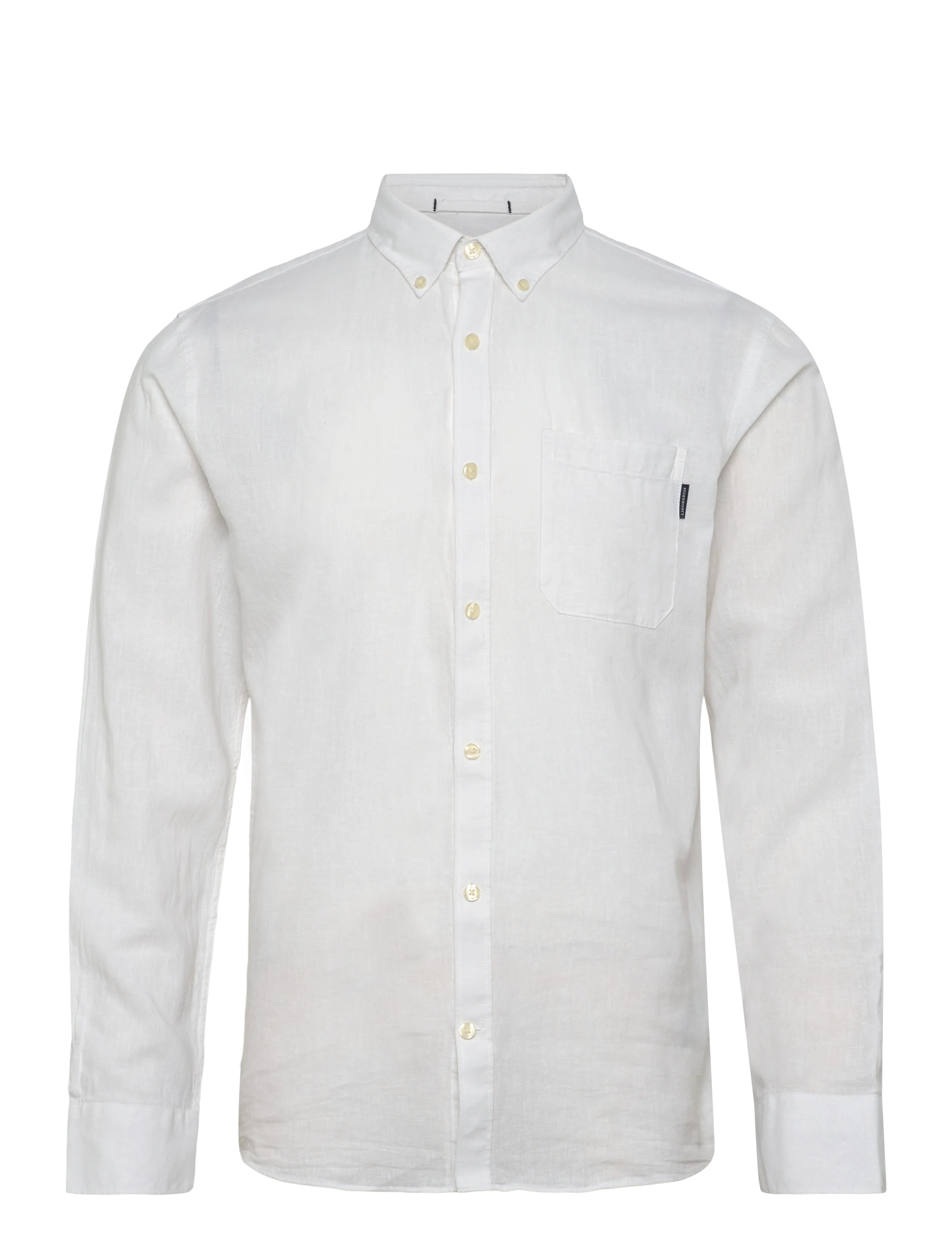 Lindbergh Cotton/linen shirt L/S - Kläder - WHITE / white