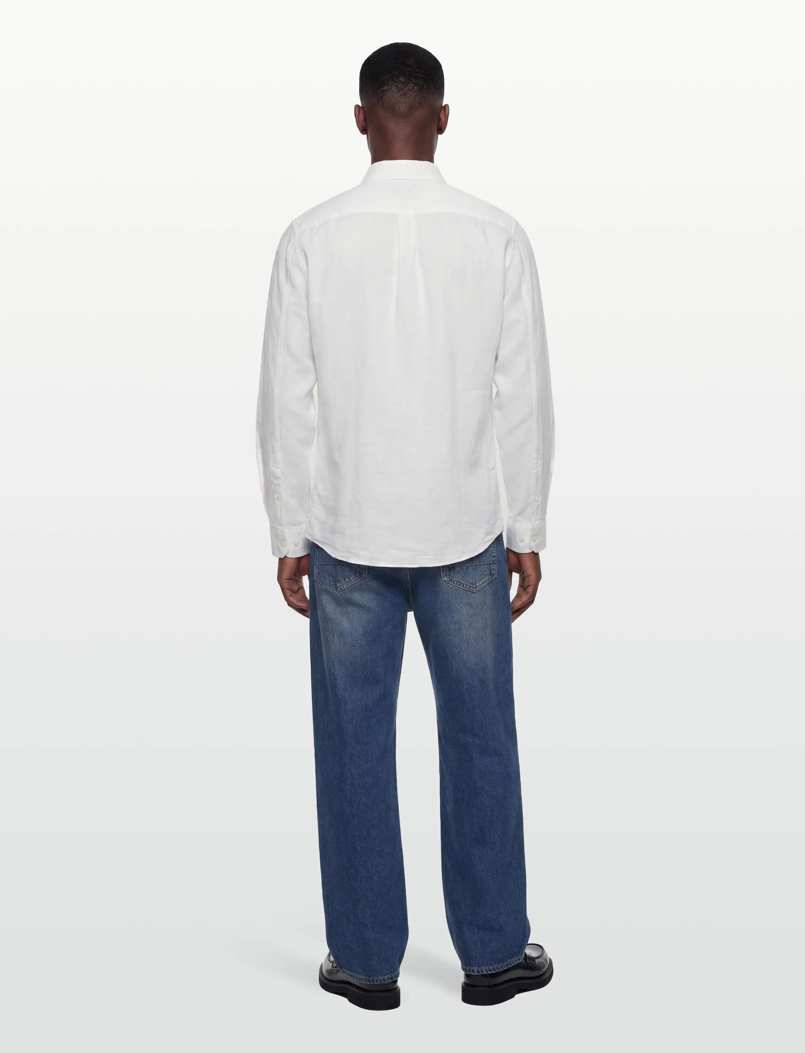 Lindbergh - Cotton/linen shirt L/S - hørskjorter - white - 4