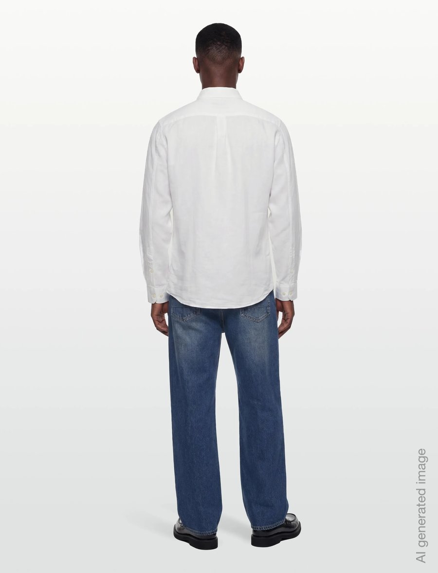 Lindbergh - Cotton/linen shirt L/S - linen shirts - white - 4