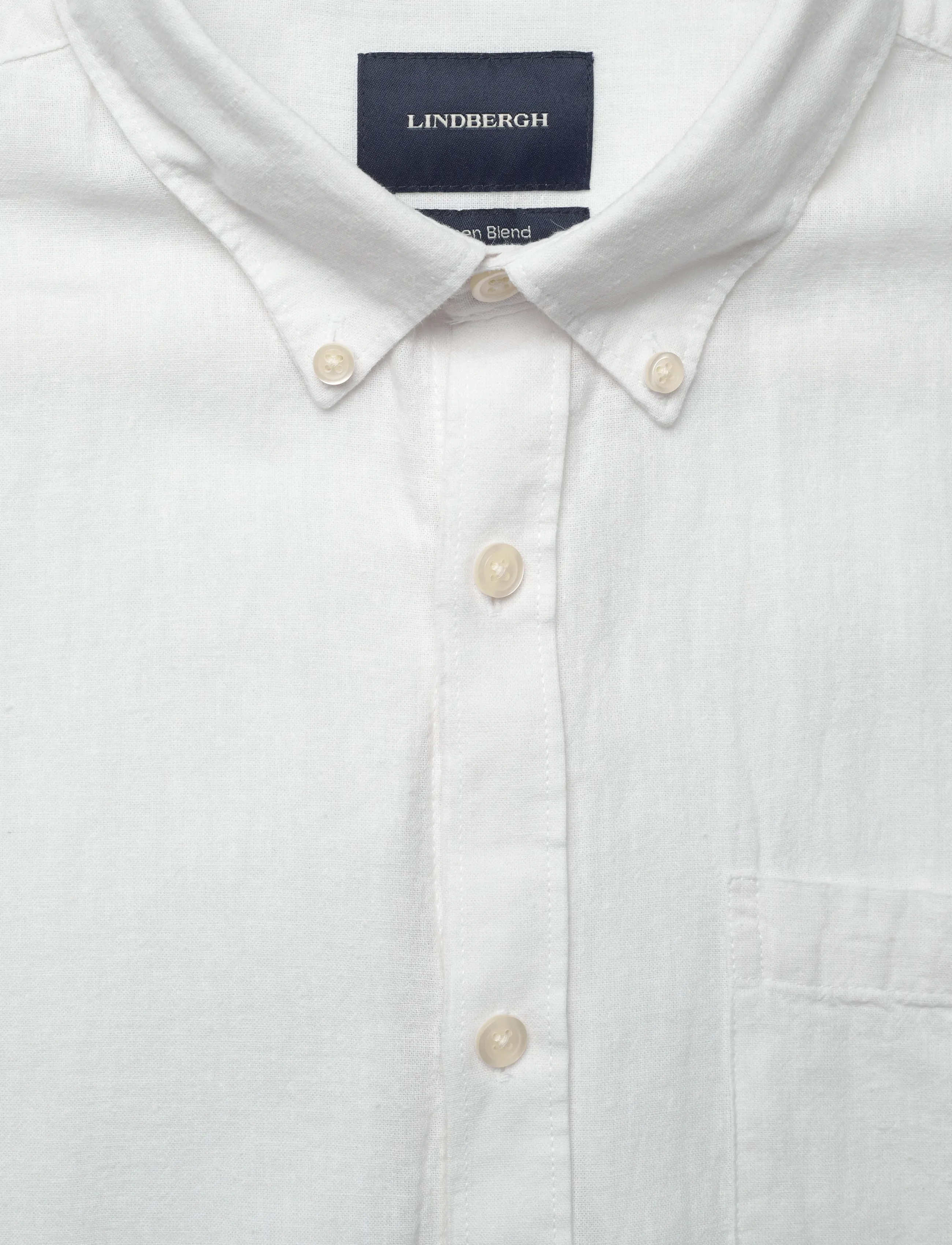Lindbergh - Cotton/linen shirt L/S - hørskjorter - white - 5