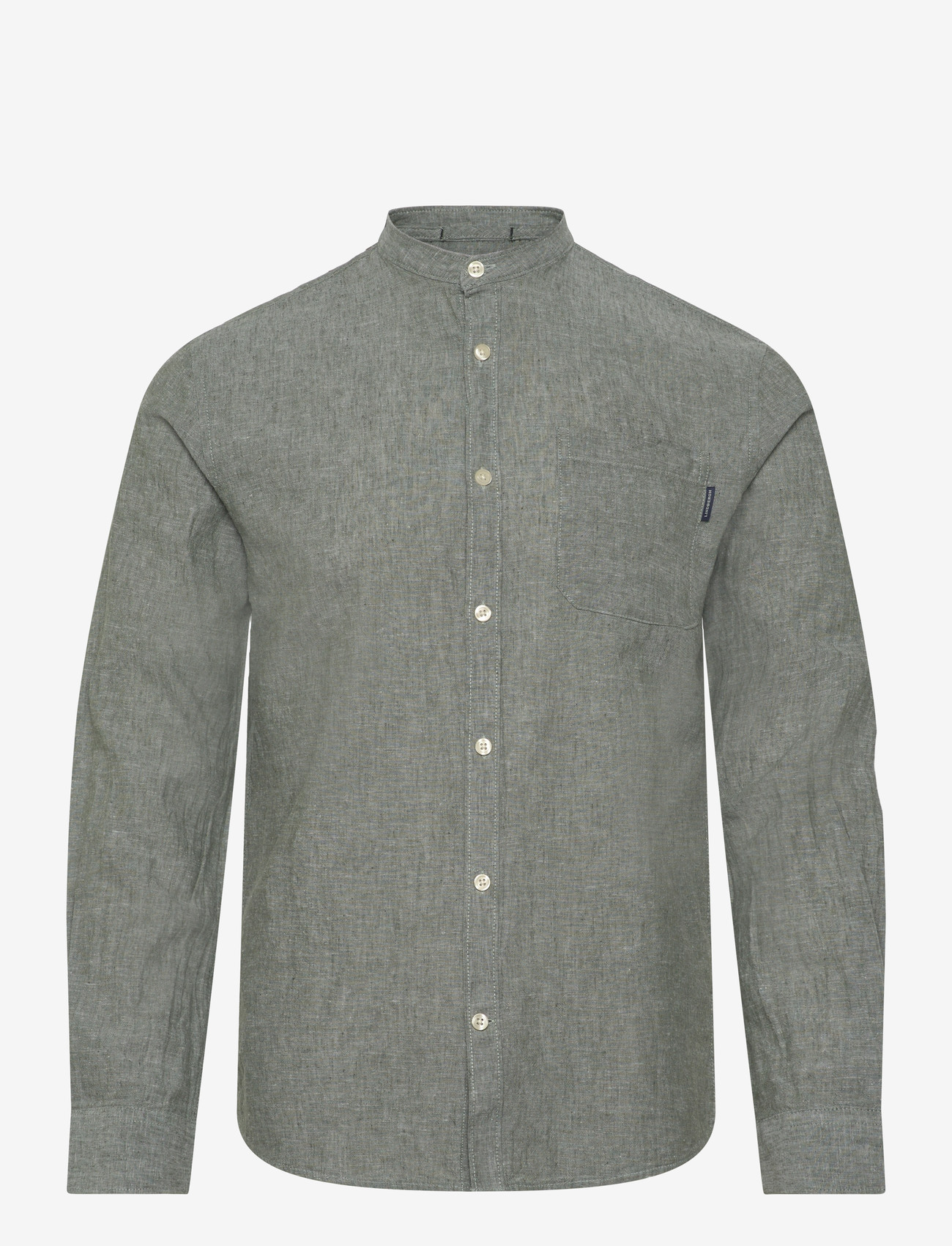 Lindbergh - Cotton/linen shirt L/S - hørskjorter - army - 1
