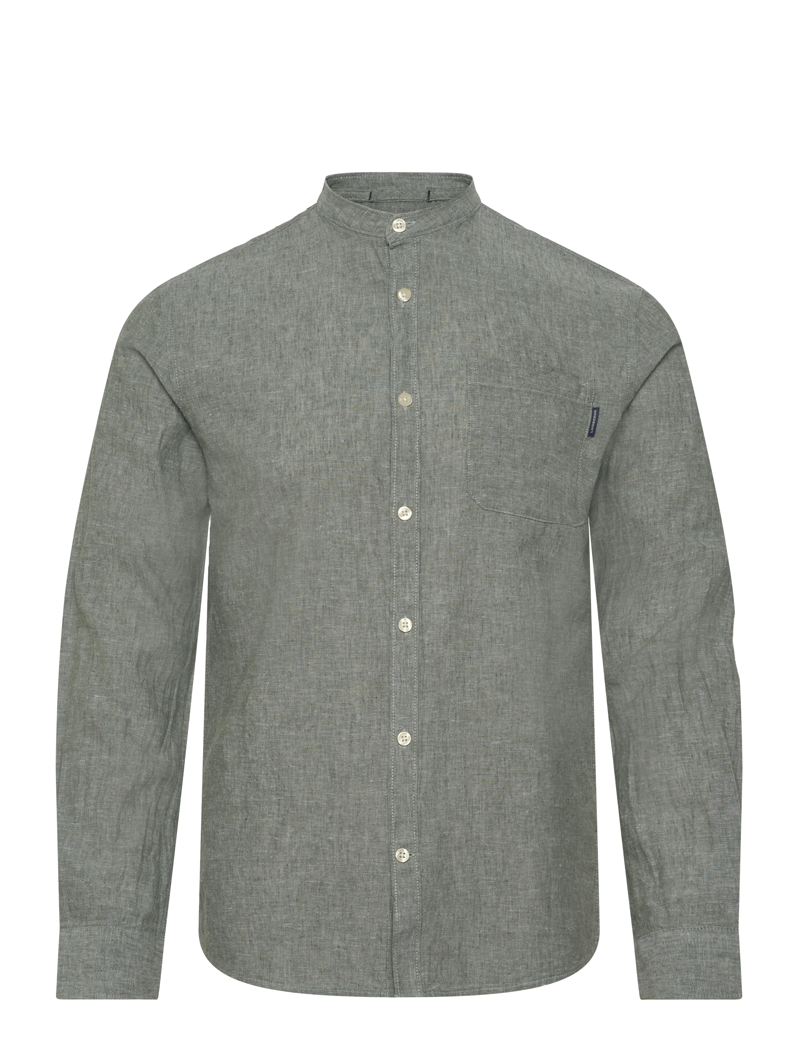 Lindbergh Cotton/linen shirt L/S - Lindbergh - ARMY / khaki/green