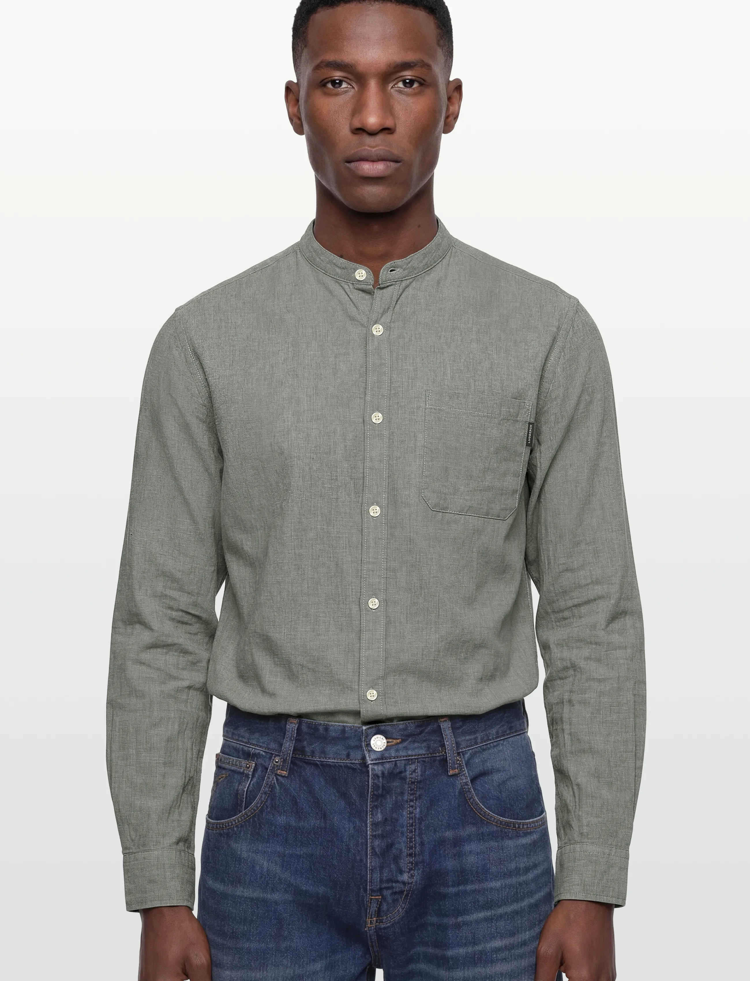 Lindbergh - Cotton/linen shirt L/S - hørskjorter - army - 3
