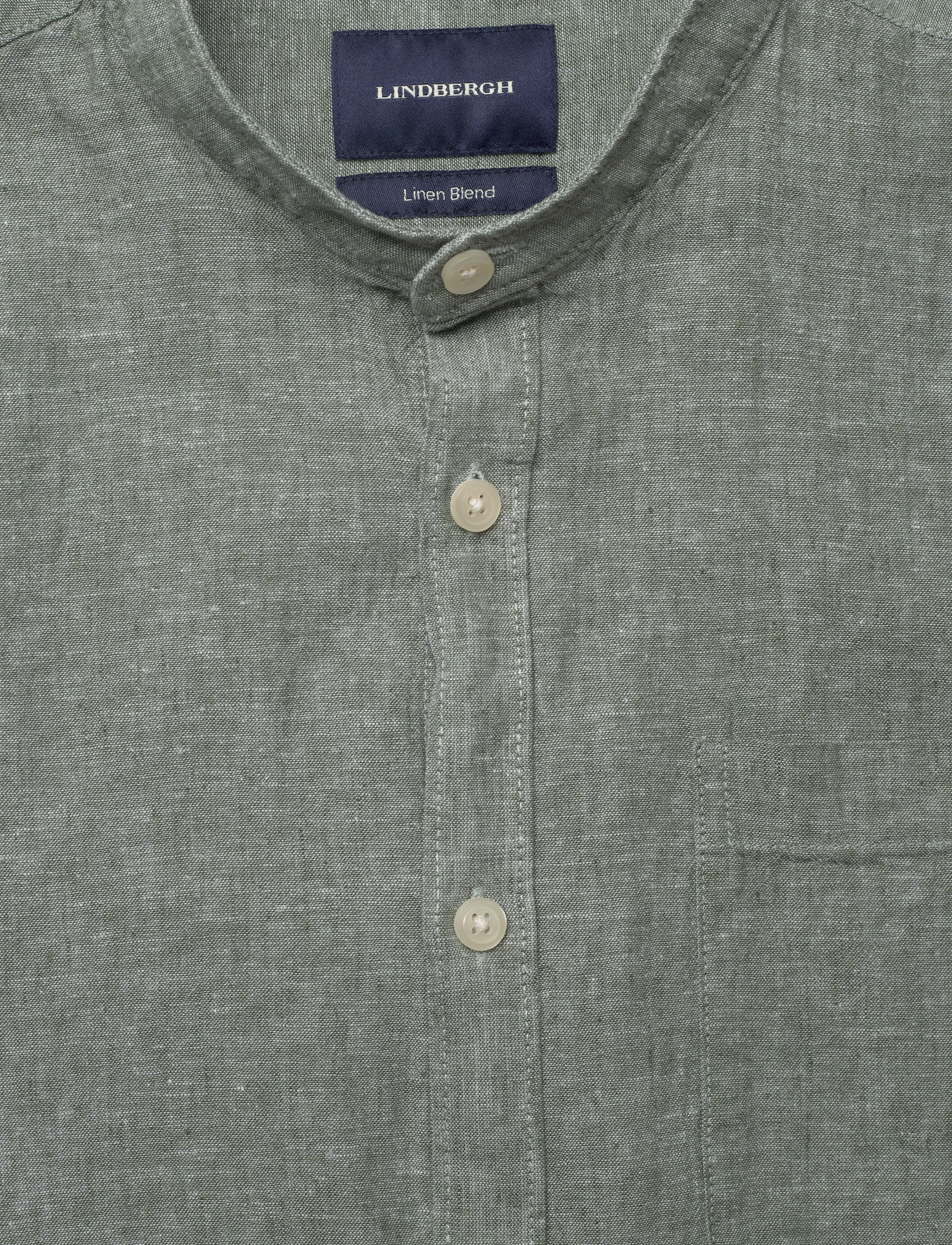 Lindbergh - Cotton/linen shirt L/S - hørskjorter - army - 5
