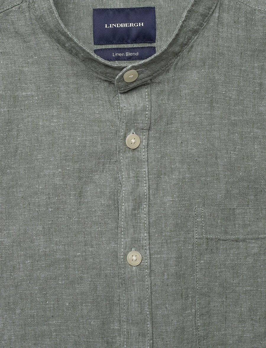Lindbergh - Cotton/linen shirt L/S - hørskjorter - army - 5