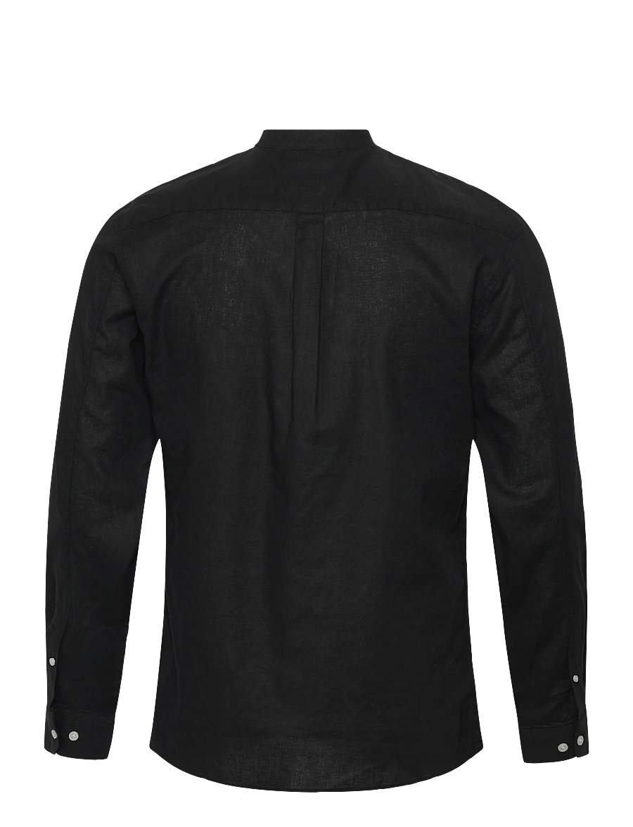 Lindbergh - Cotton/linen shirt L/S - chemises de lin - black - 2