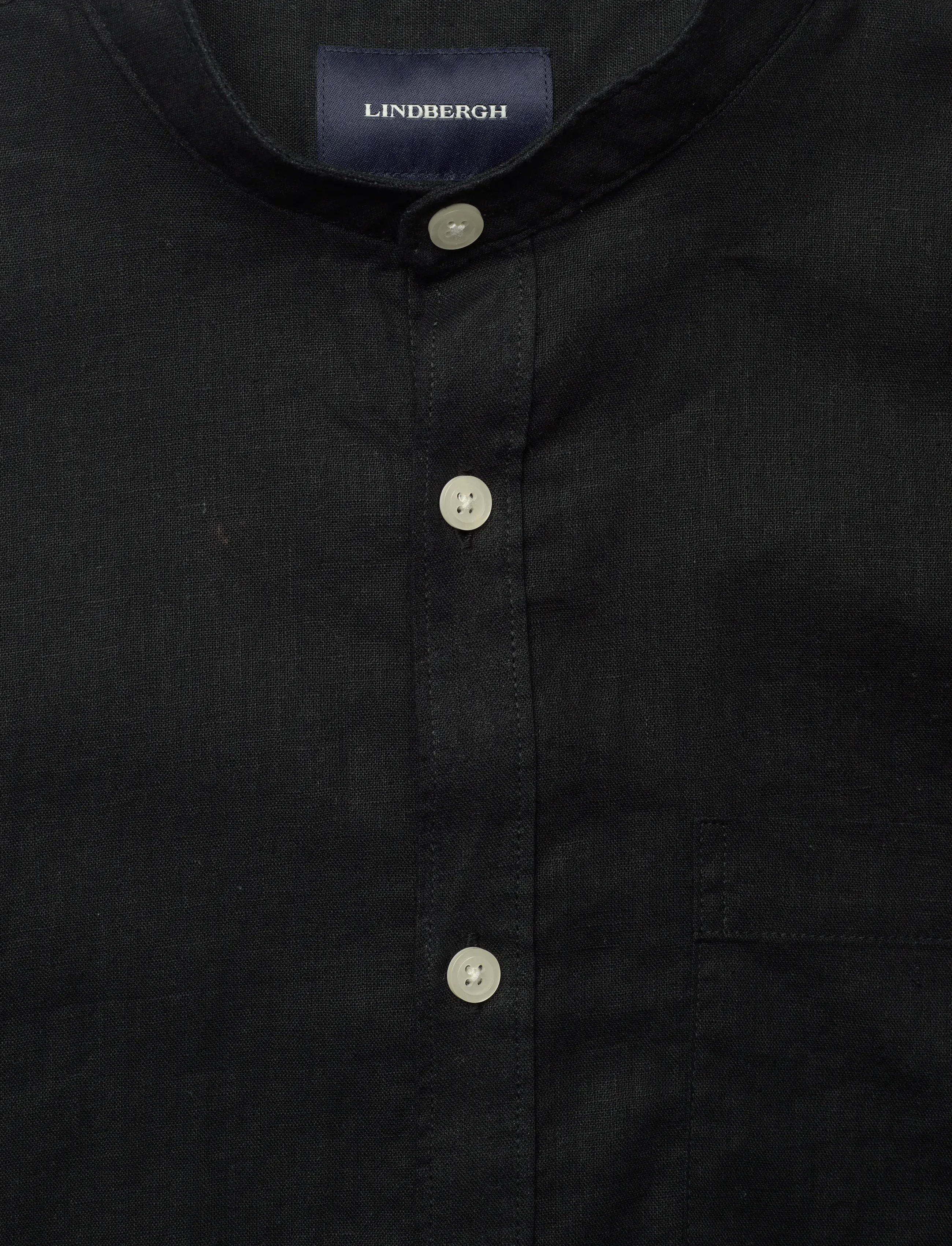 Lindbergh - Cotton/linen shirt L/S - leinenhemden - black - 5