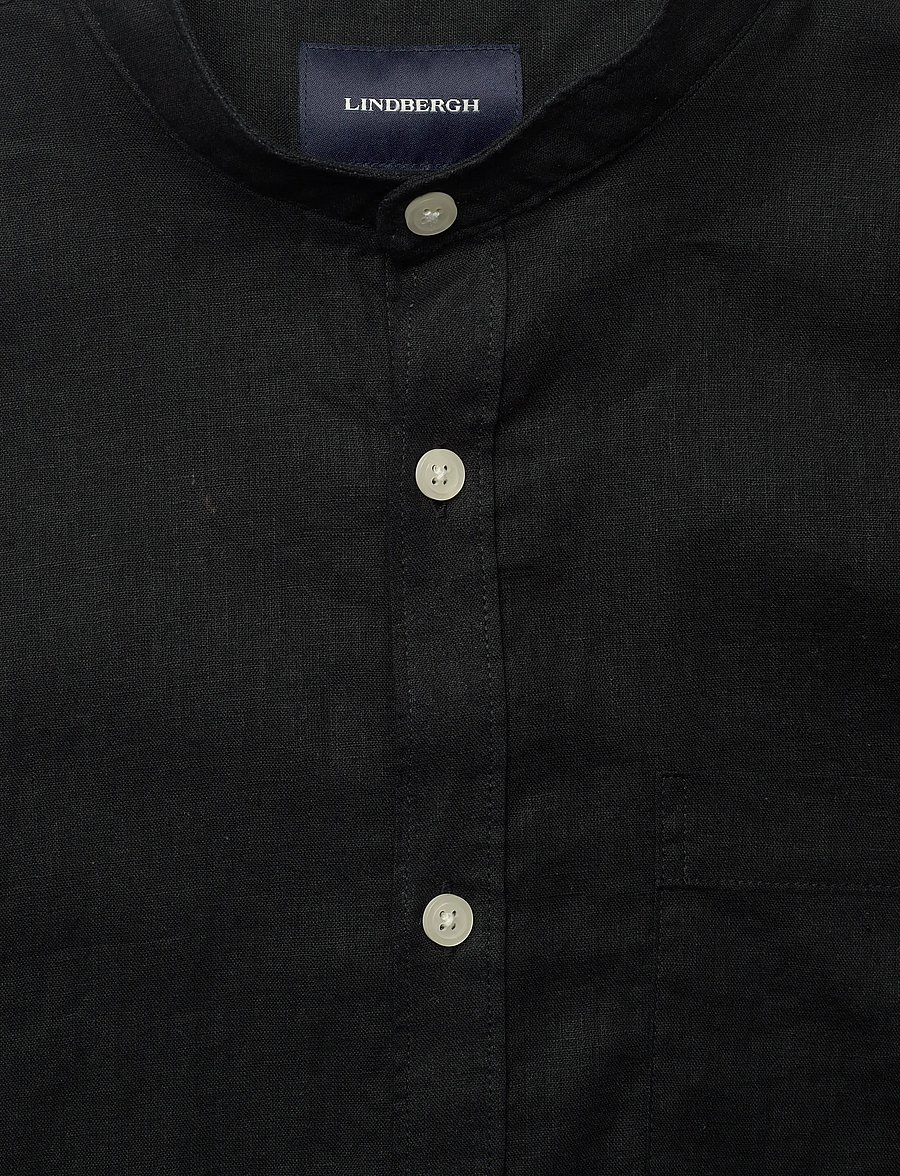 Lindbergh - Cotton/linen shirt L/S - chemises de lin - black - 5
