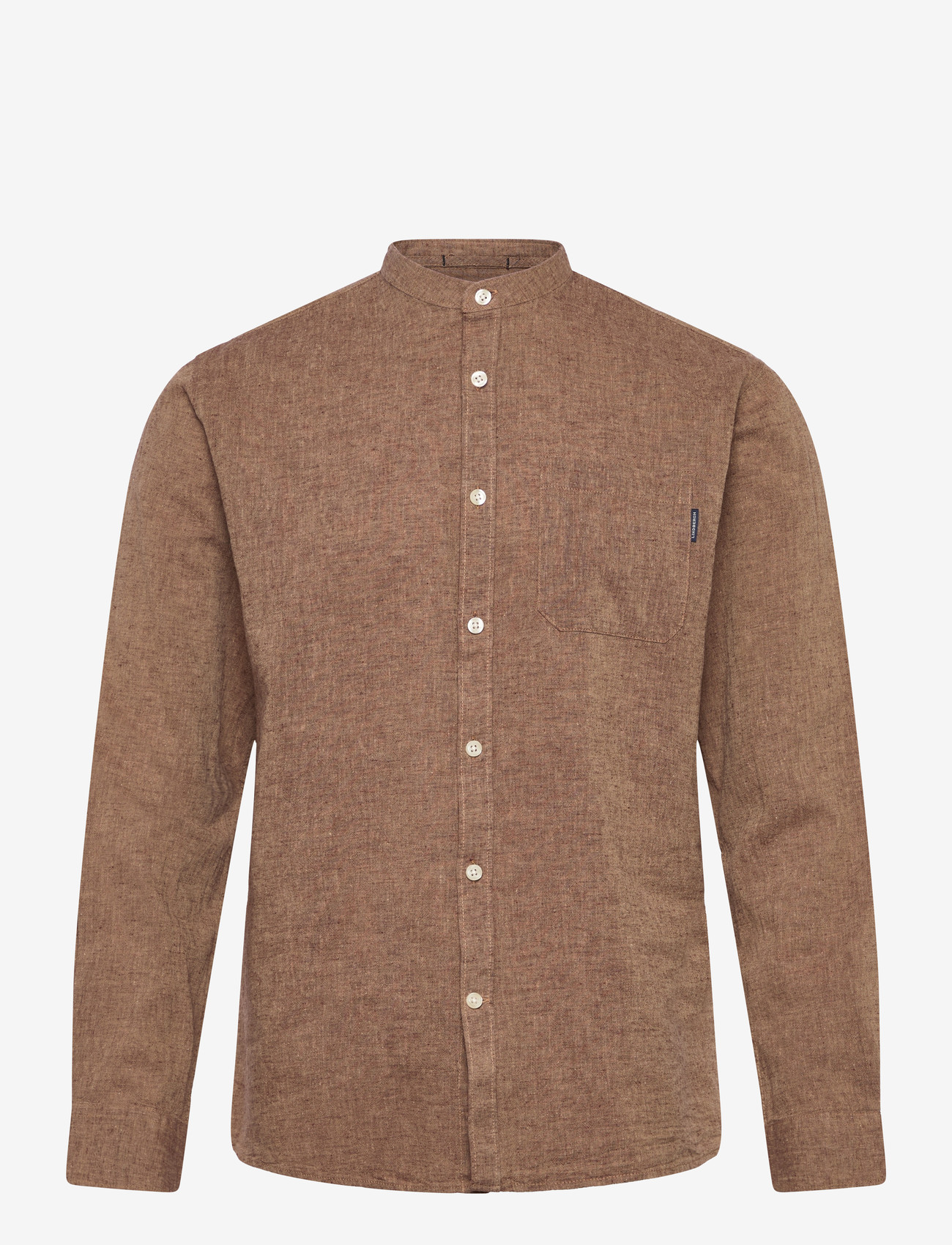 Lindbergh - Cotton/linen shirt L/S - leinenhemden - brown - 1