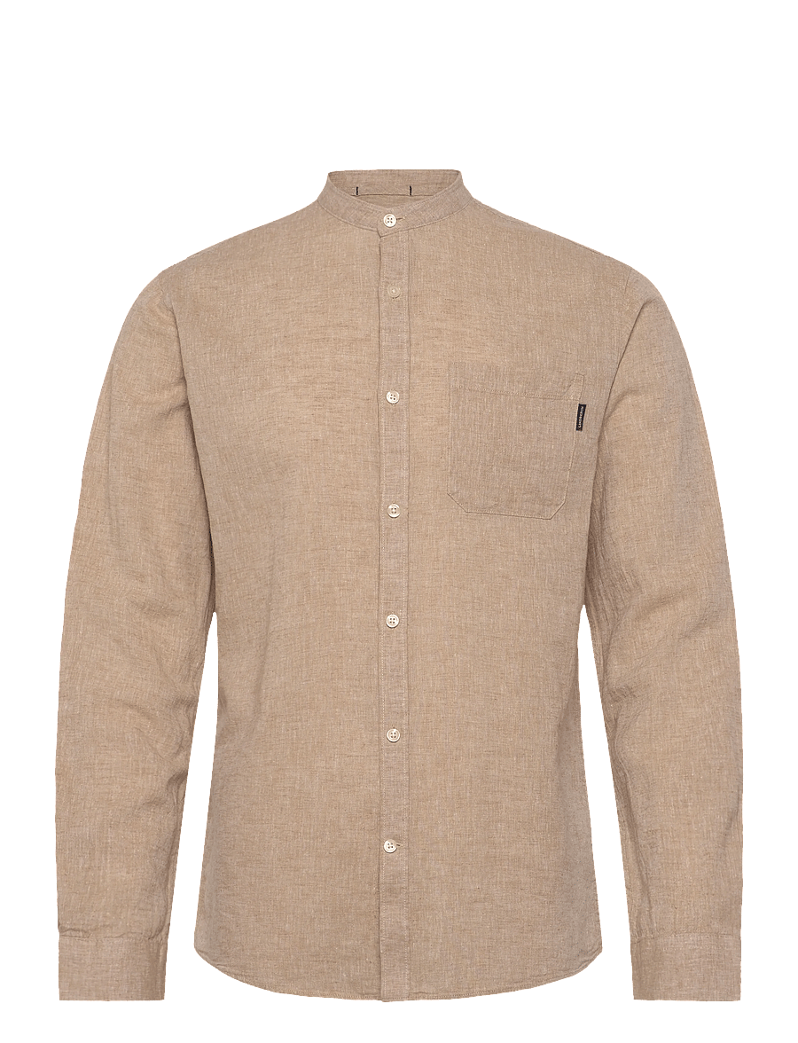 Lindbergh - Cotton/linen shirt L/S - linased särgid - mid sand - 1