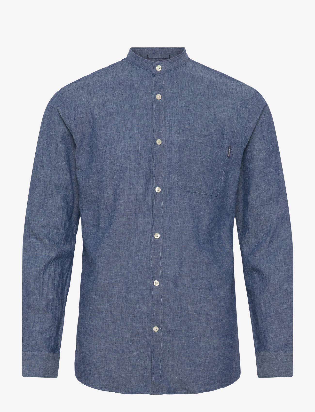 Lindbergh - Cotton/linen shirt L/S - hørskjorter - navy - 1