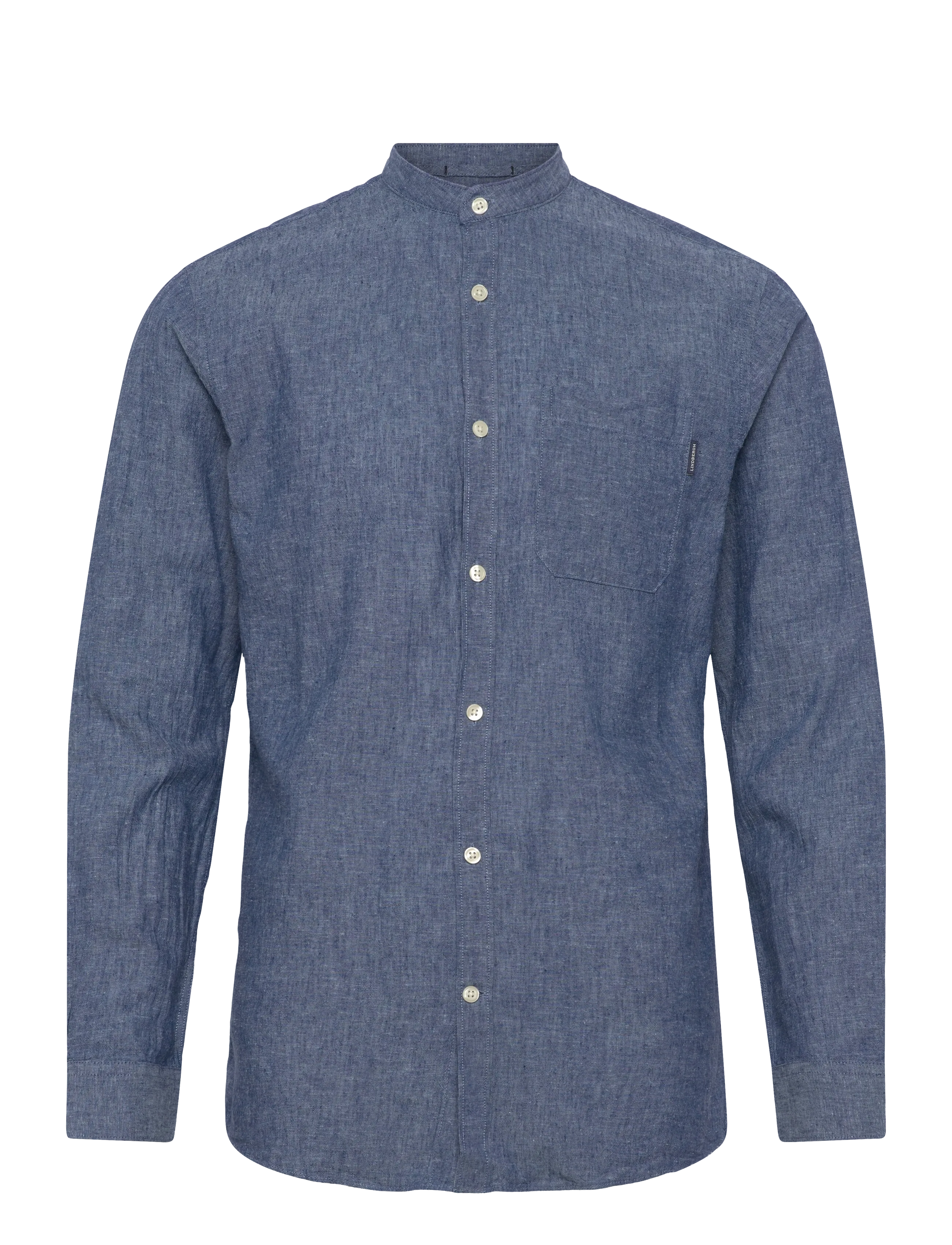 Lindbergh Cotton/linen shirt L/S - Särgid - NAVY / blue
