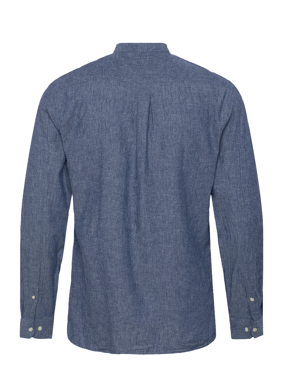 Lindbergh - Cotton/linen shirt L/S - linen shirts - navy - 2
