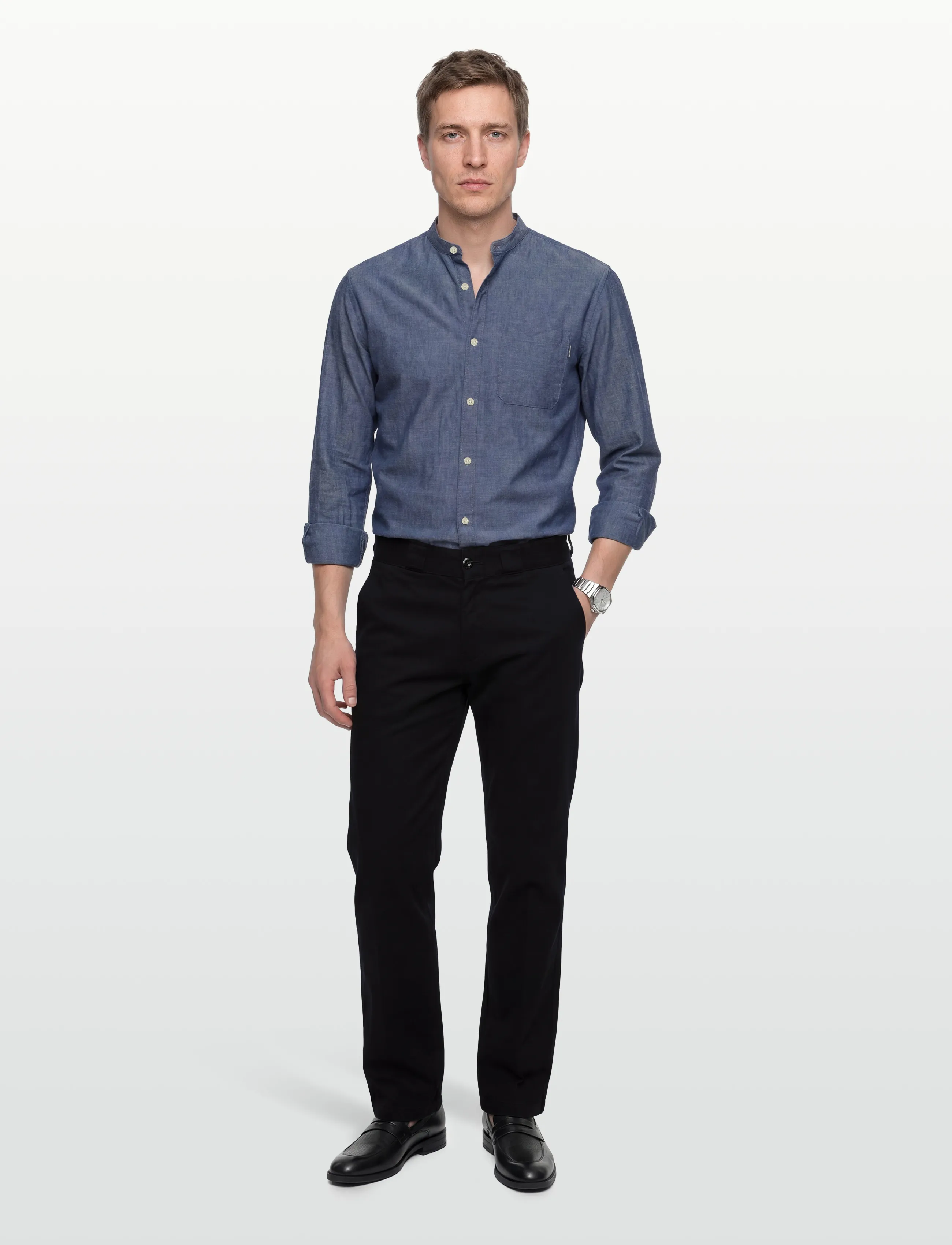 Lindbergh Cotton/Linen Shirt L/S, M, Shirts, Blau - Linen Männerswear