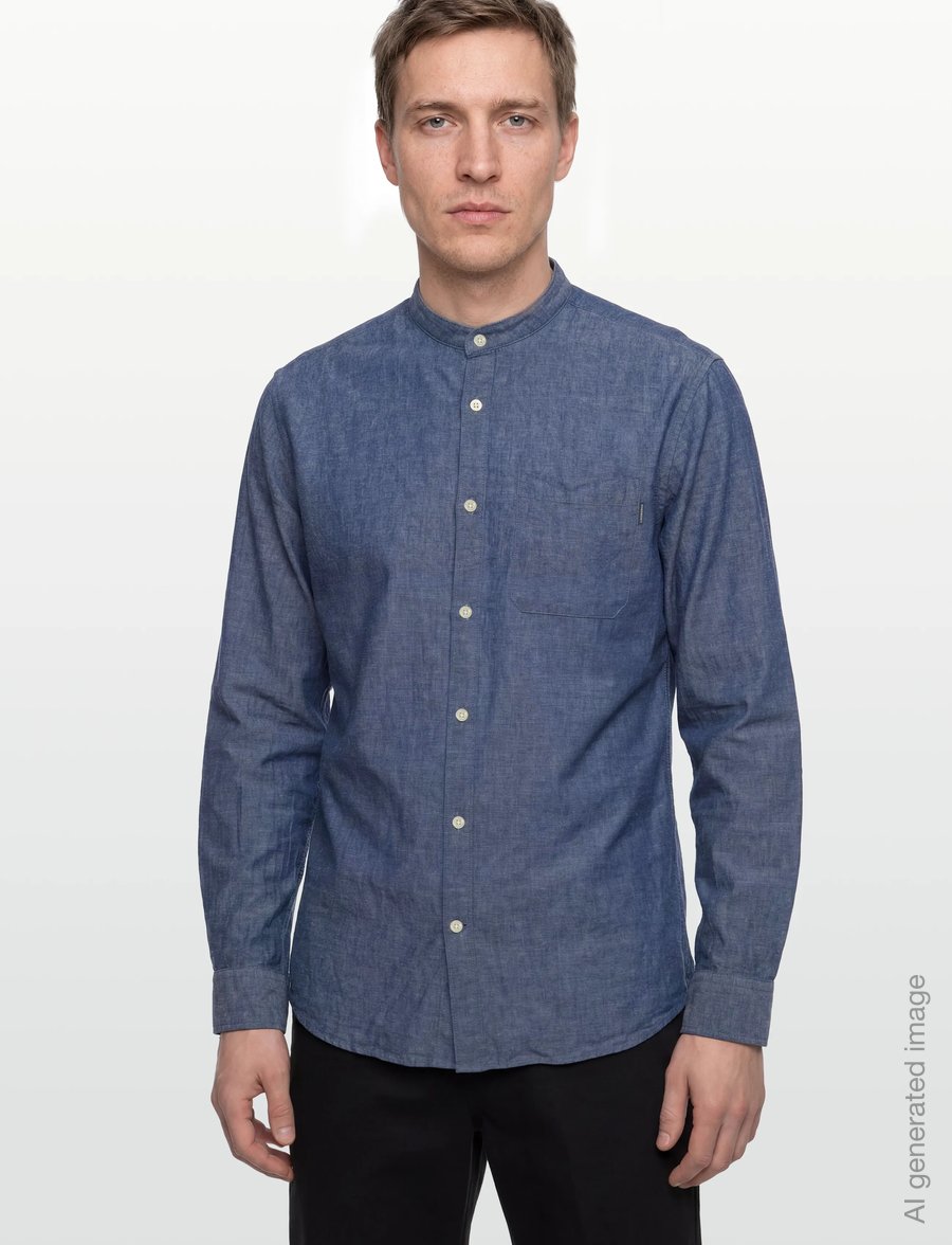 Lindbergh - Cotton/linen shirt L/S - linen shirts - navy - 3