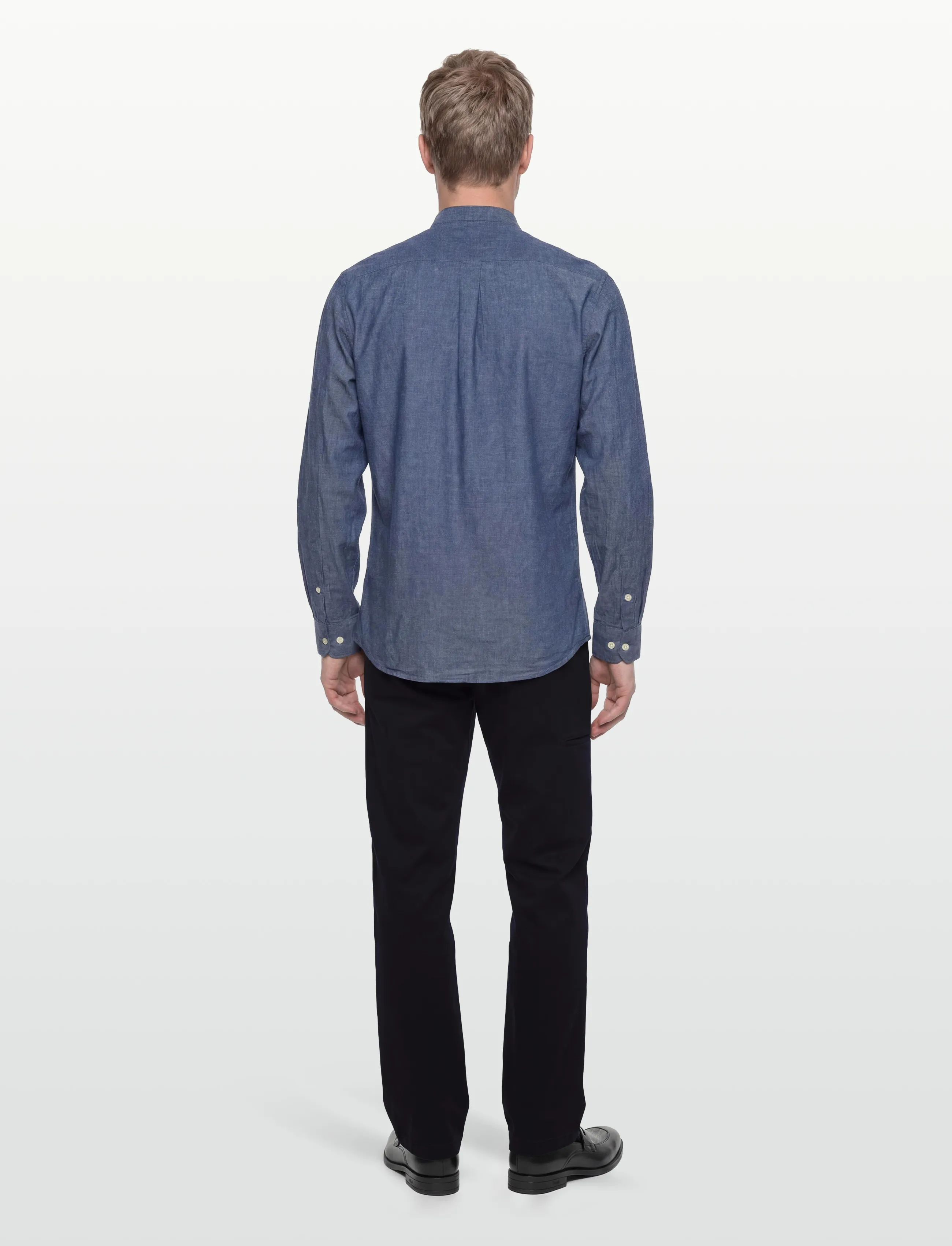 Lindbergh - Cotton/linen shirt L/S - hørskjorter - navy - 4
