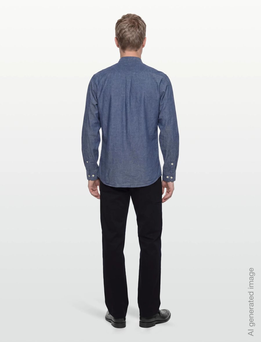 Lindbergh - Cotton/linen shirt L/S - linen shirts - navy - 4