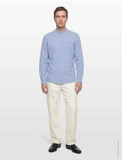 Lindbergh Cotton/linen shirt L/S - Linased särgid - SKY BLUE / blue